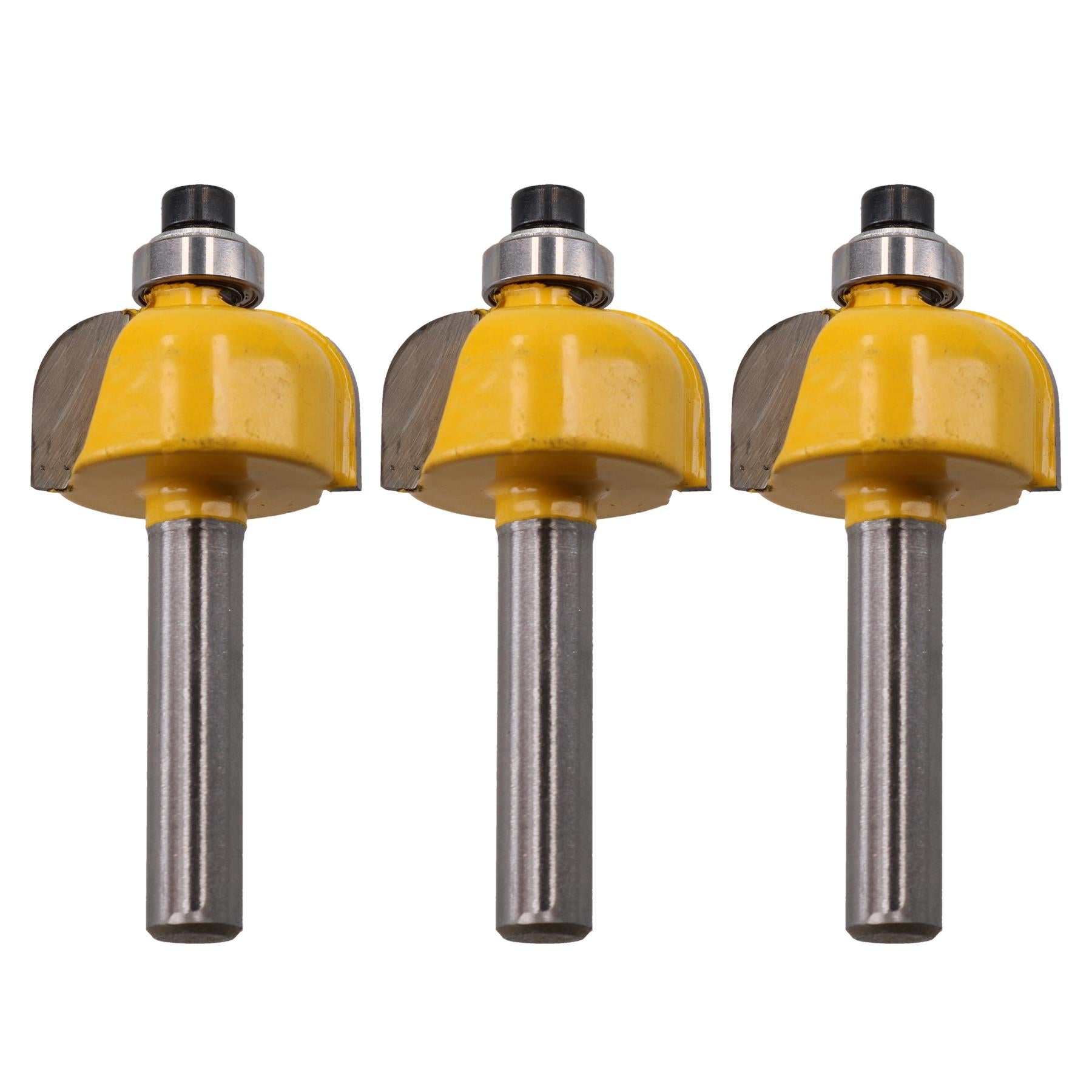 3er-Pack TCT Bearing Cove Box Fräser 22 mm D 6,3 mm Radius Schneiden 1/4 Zoll Schaft