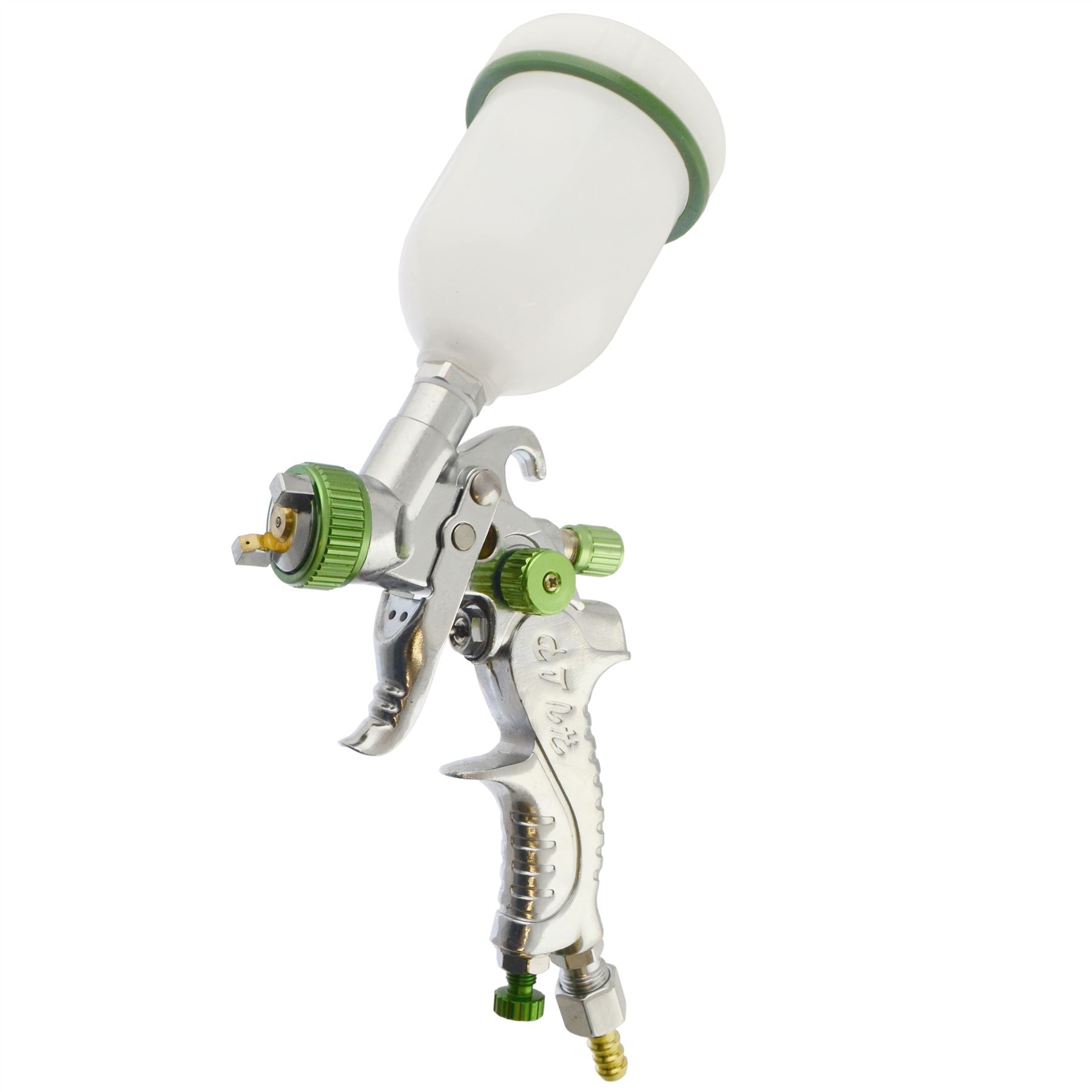 Pistolet pulvérisateur HVLP mini professionnel vert à alimentation par gravité 1,00 mm pour retouches AT524