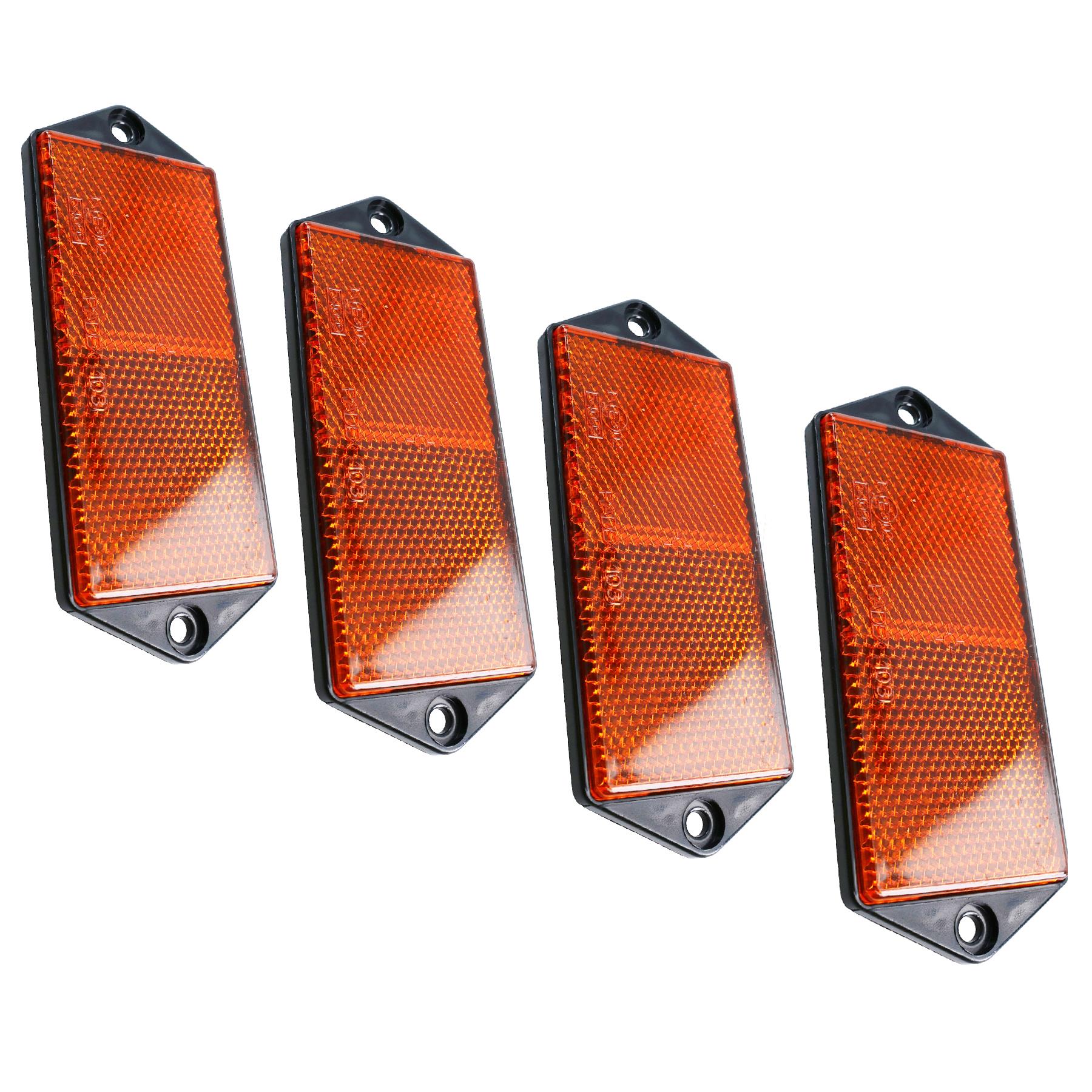 Orange Amber Large Rectangular Reflectors Driveway Gate Fence Post Trailers