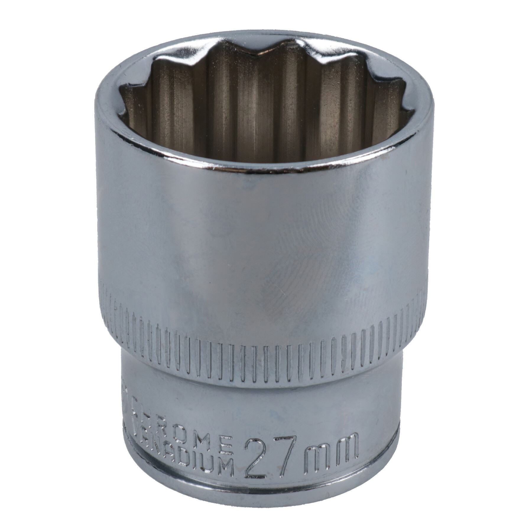 1/2in Drive Shallow Metric MM Socket 12 Sided Bi-Hex with Knurled Ring