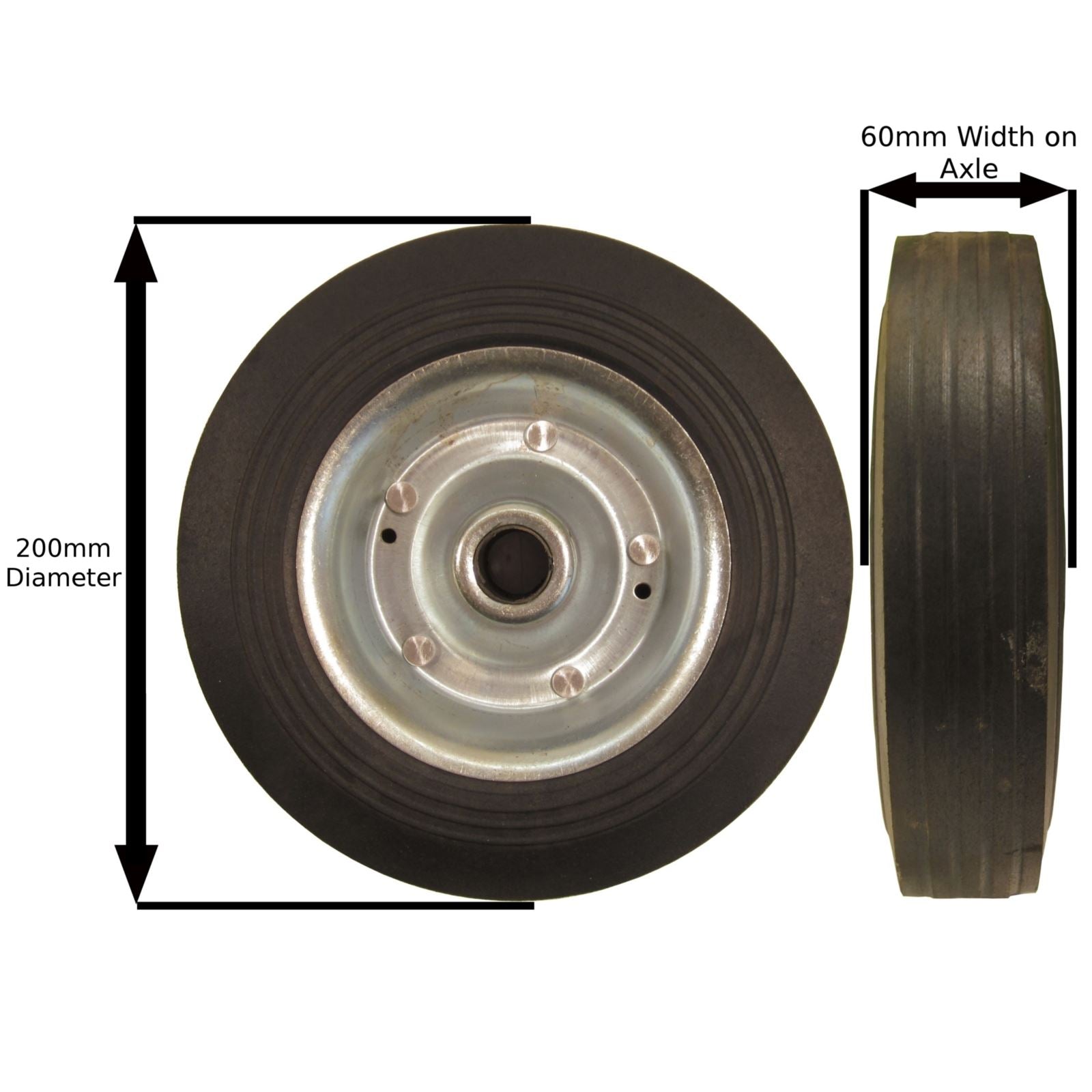 200 mm Ersatz-Stützrad aus Stahl TR020