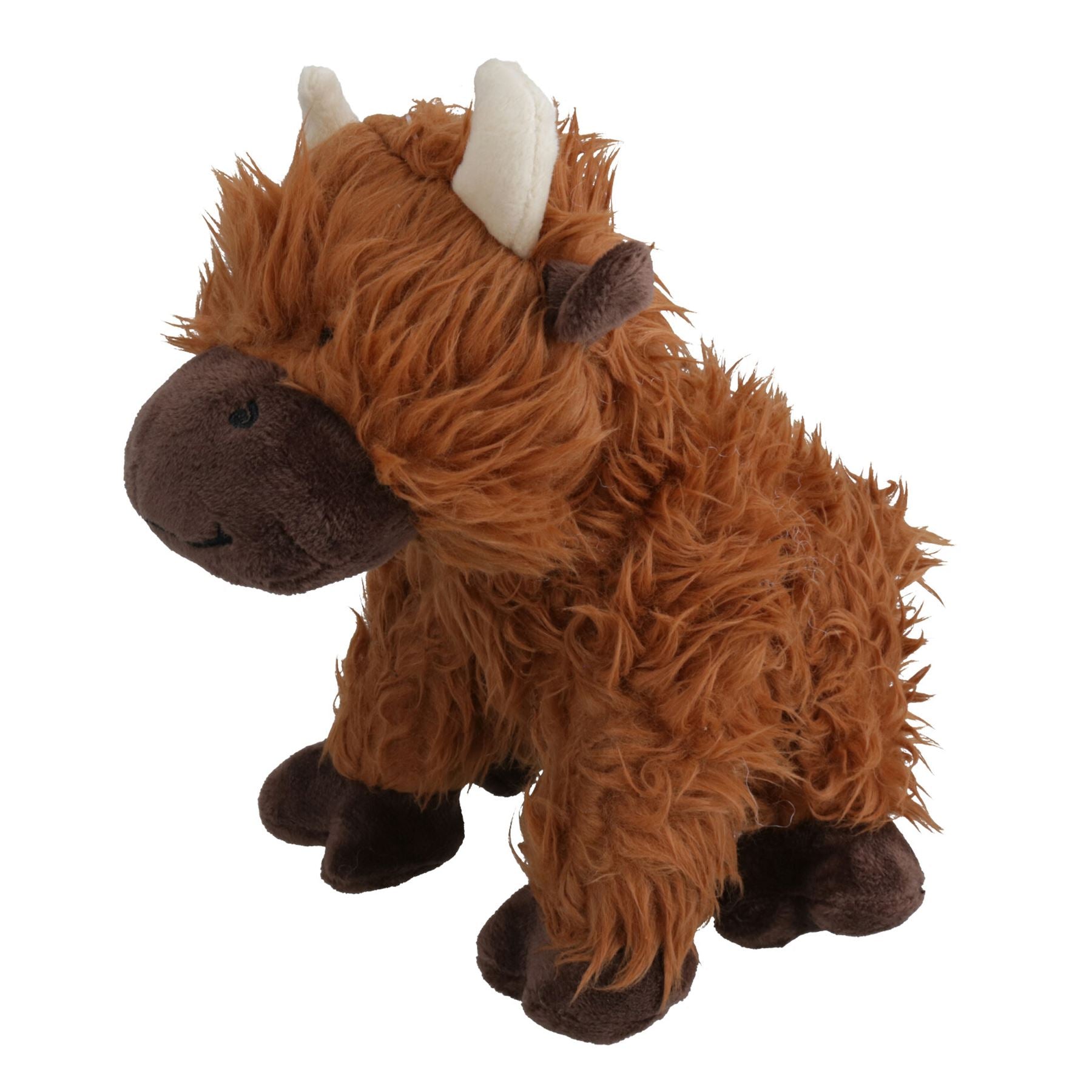 Super Tough Squeaky Plush Rope Core Brown Cow Dog Puppy Gift Play Toy