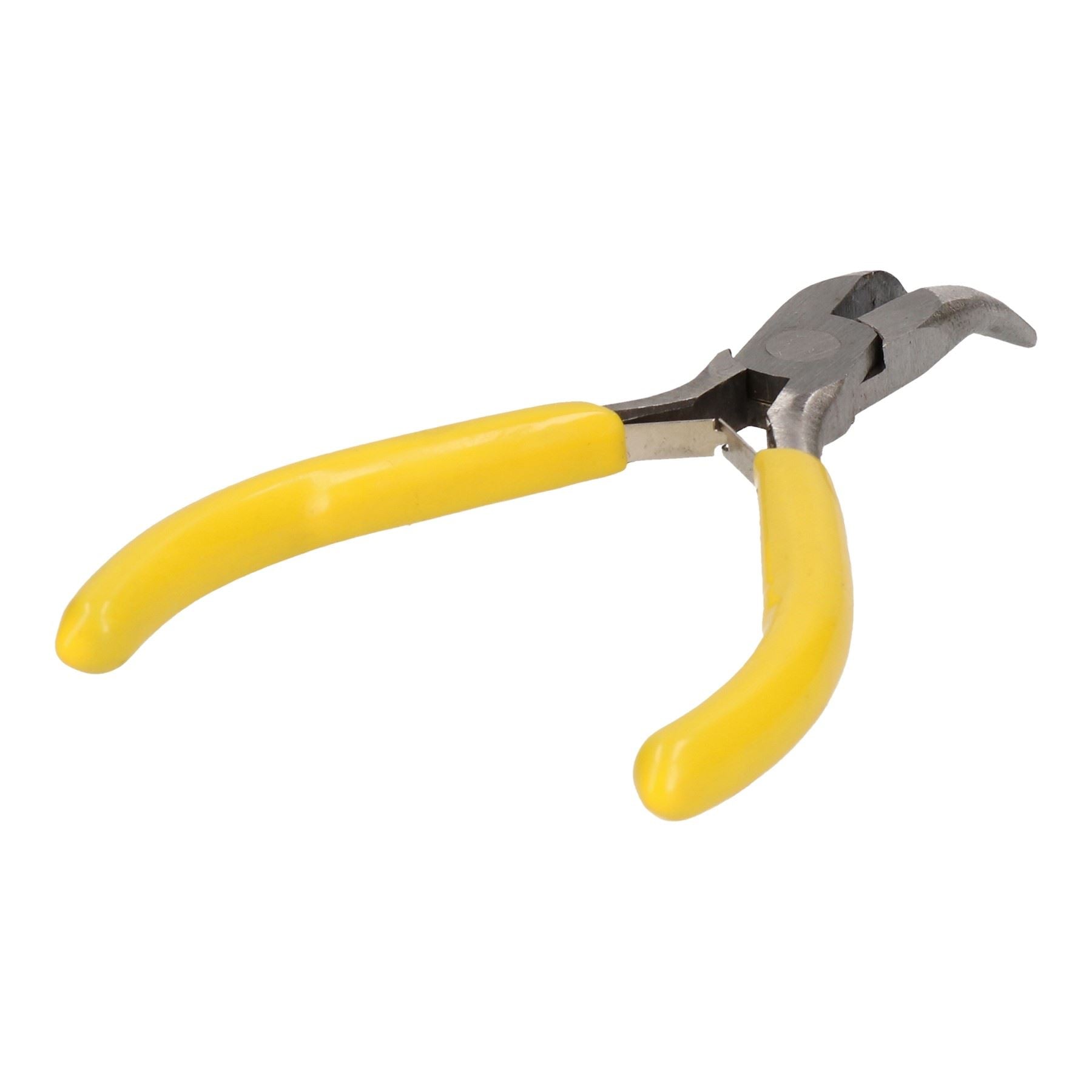 Mini-Zange mit gebogener, abgewinkelter Spitzzange, Modellierzange für Hobby- und Angelarbeiten, 125 mm