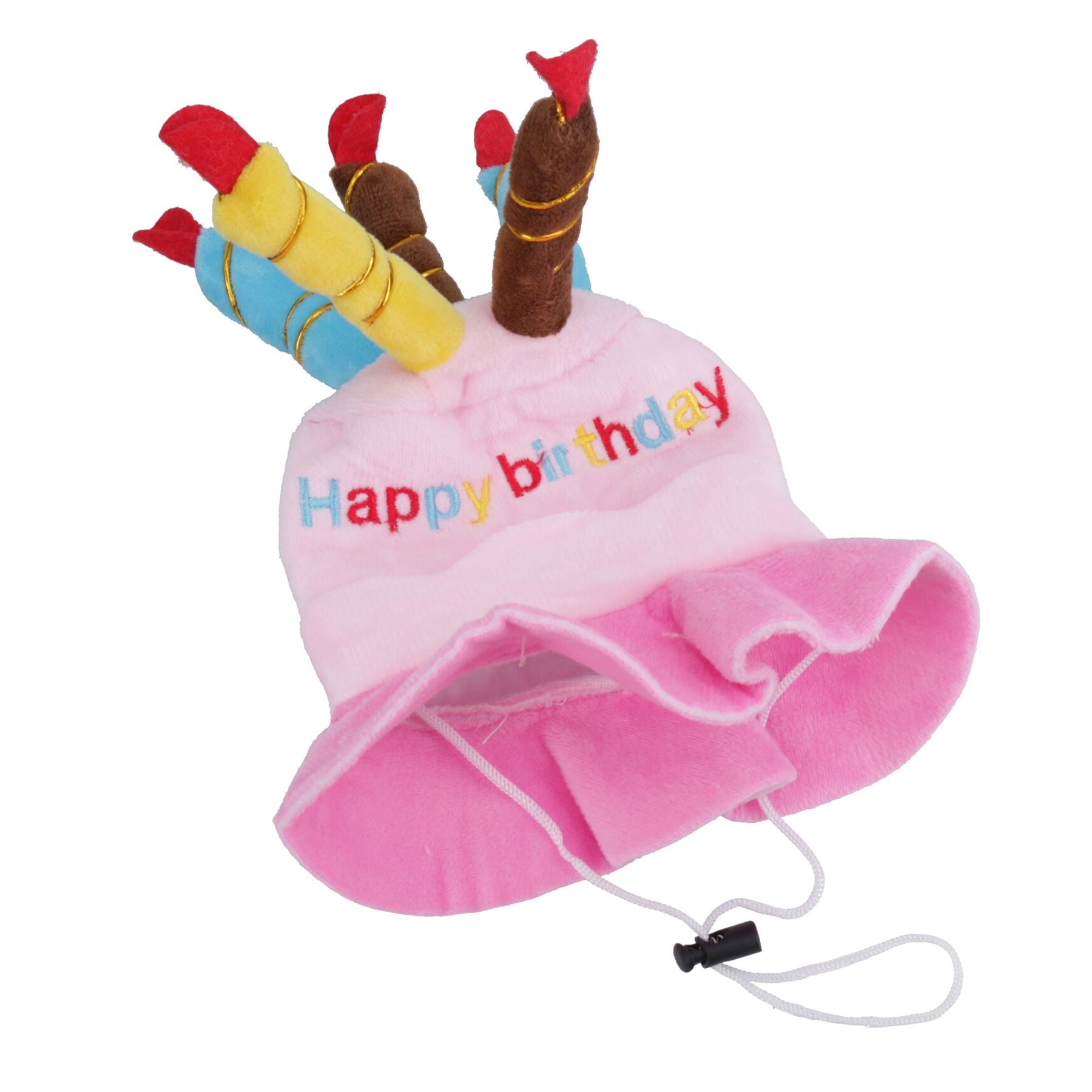 Rosa Hund Plüsch alles Gute zum Geburtstag Kerze Kuchen Hut Hund Neuheit Hut Geburtstagsgeschenk