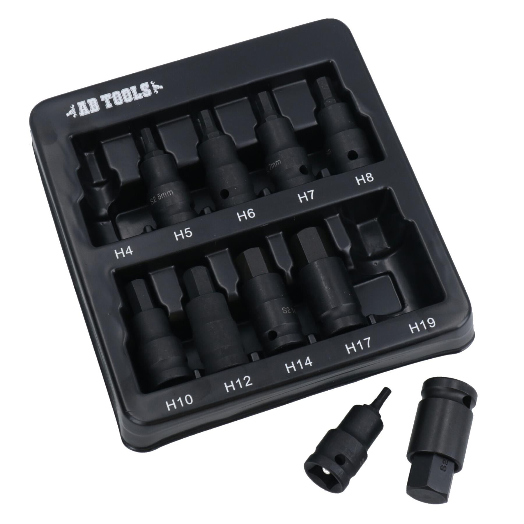 30" Breaker Power Bar & 10pc Impact Hex Bit Socket Set 1/2'' Drive 4 -19mm