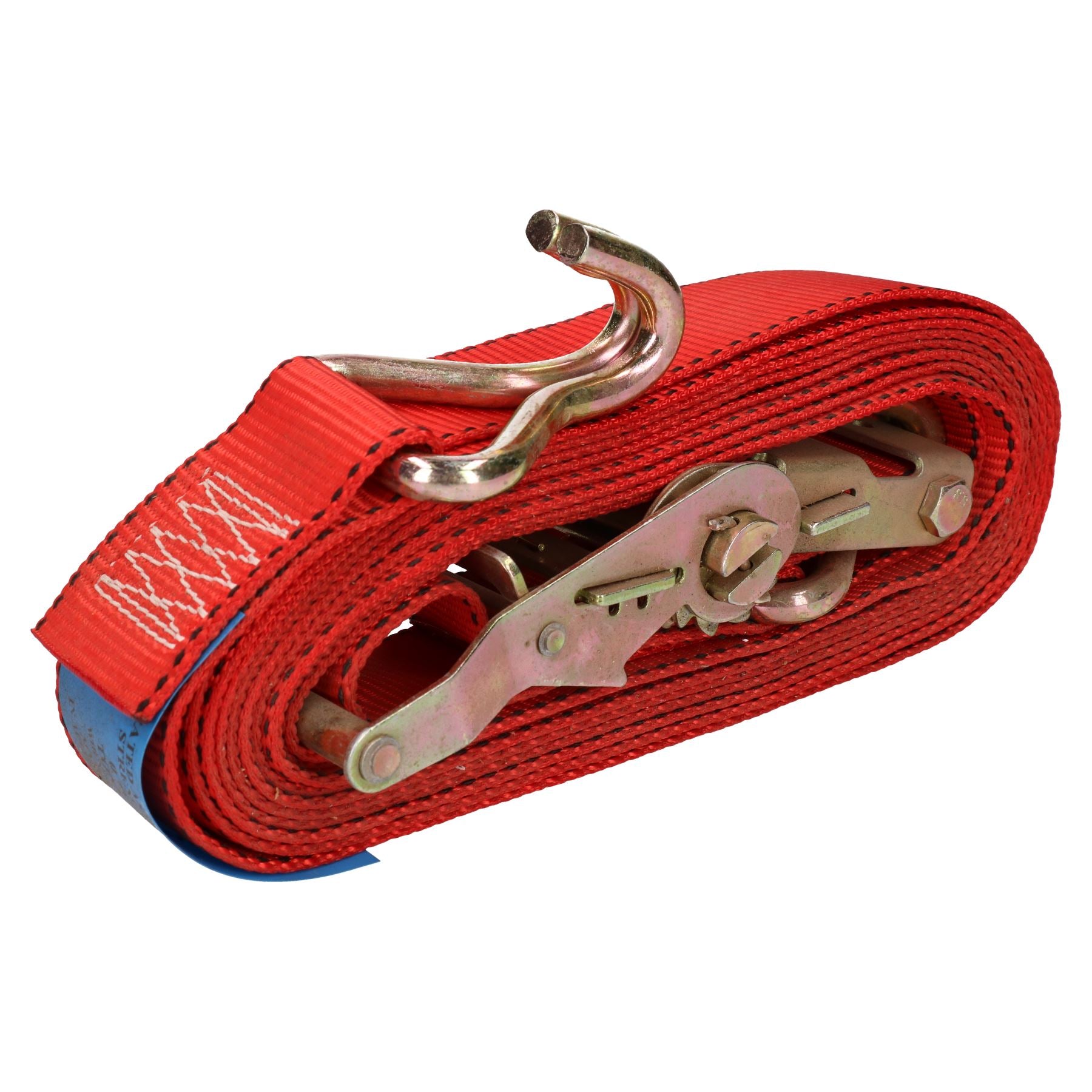 Roter Spanngurt mit Ratsche, 5 m, Ladungsgurt mit Haken, 750 kg, Zurrgurt SM005