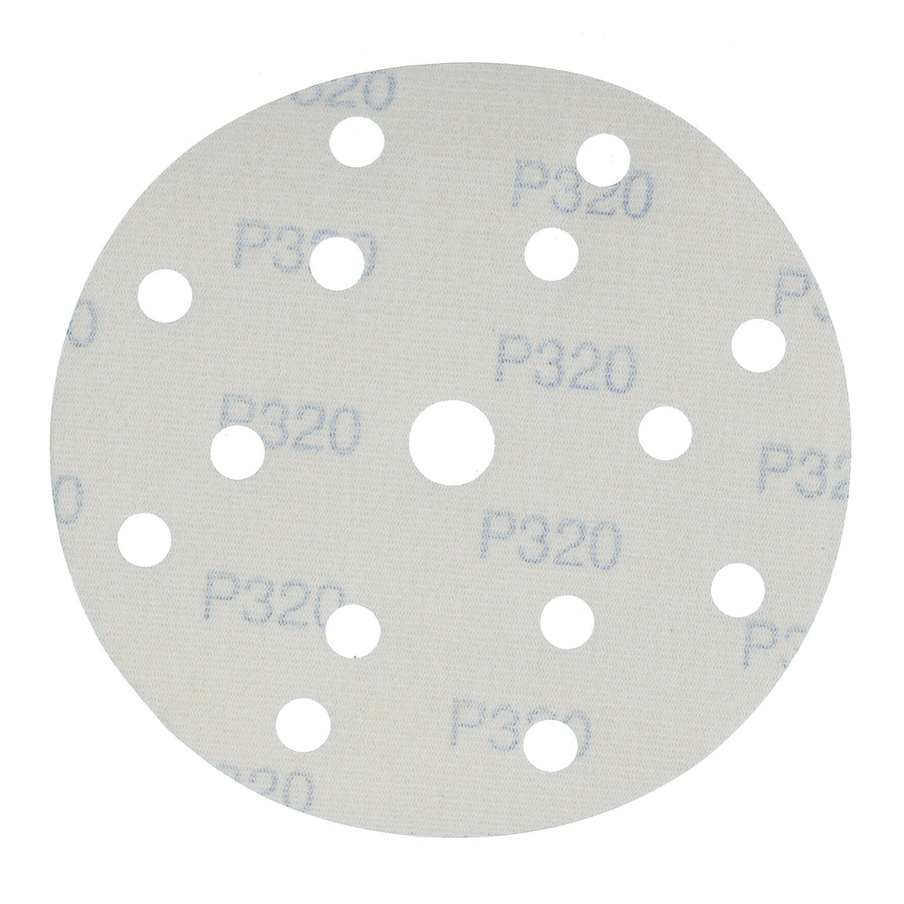 150 mm Schleifscheiben Aluminiumoxid Schleifmittel 320 Körnung 15 Loch Haken + Schlaufe