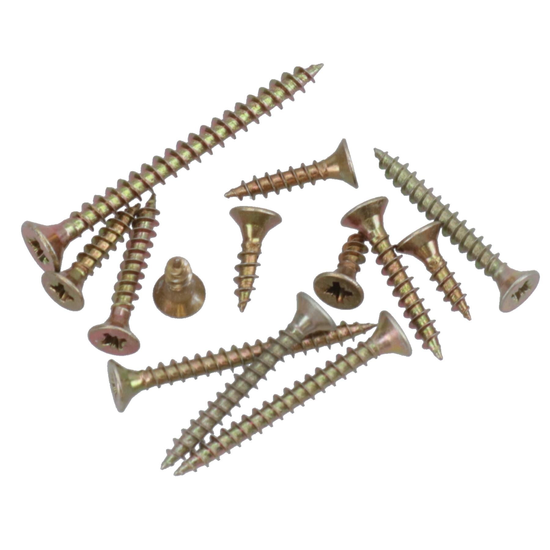 Vis à bois de tailles assorties, tête fraisée Pozi Drive, entièrement filetée, 420 pièces