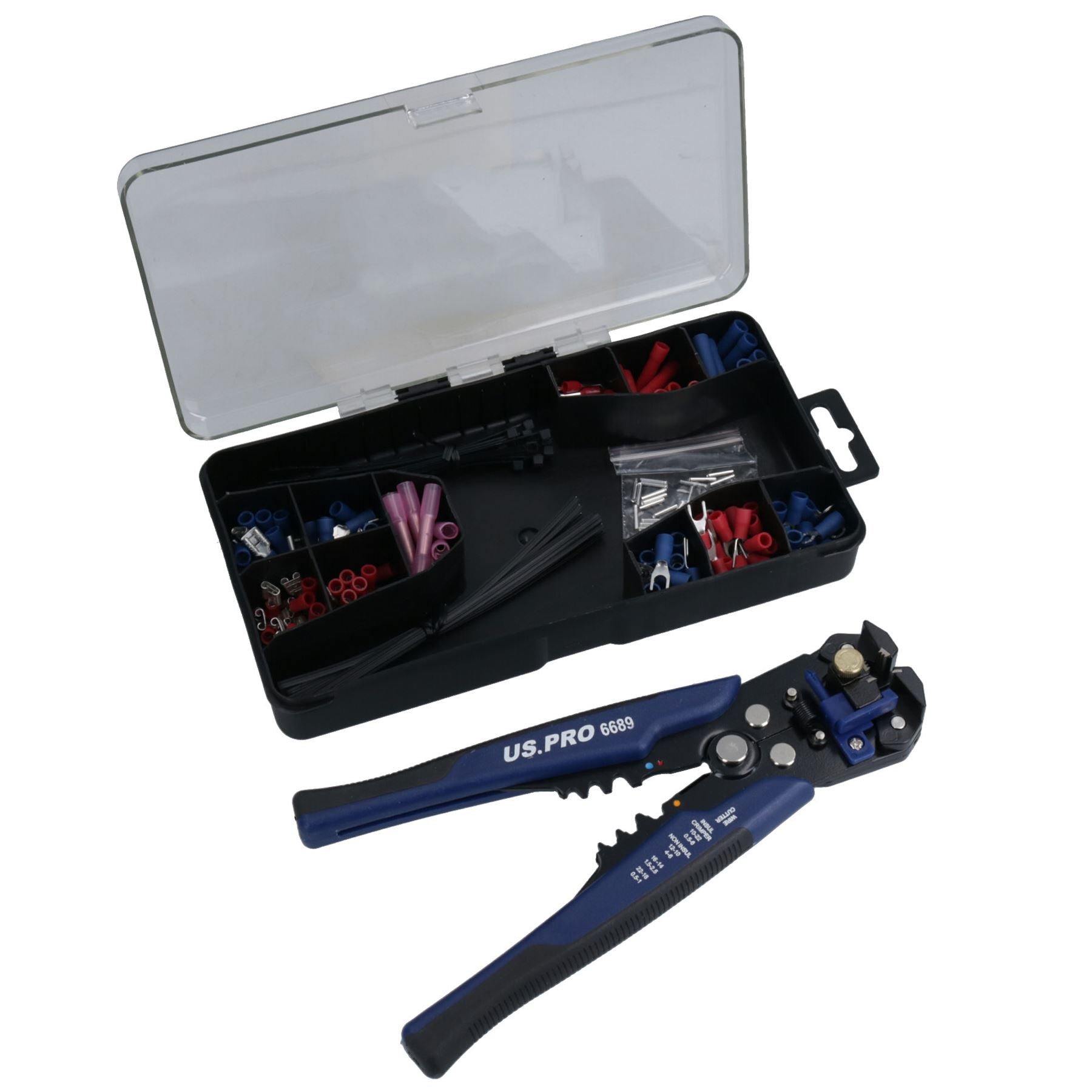 Electrical Automatic Wire Stripper Crimper Cutter Multi Tool + Selection of Terminals