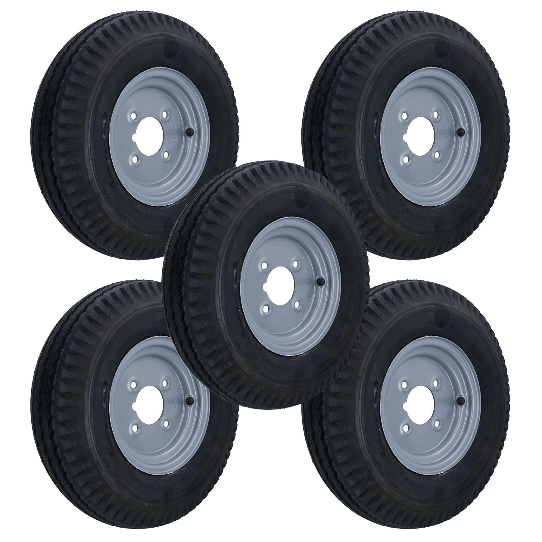 4.80 x 8 / 400 x 8 Inch Trailer Wheel + Tyre 4 Stud 4” PCD 4 Ply 265kg Max Load