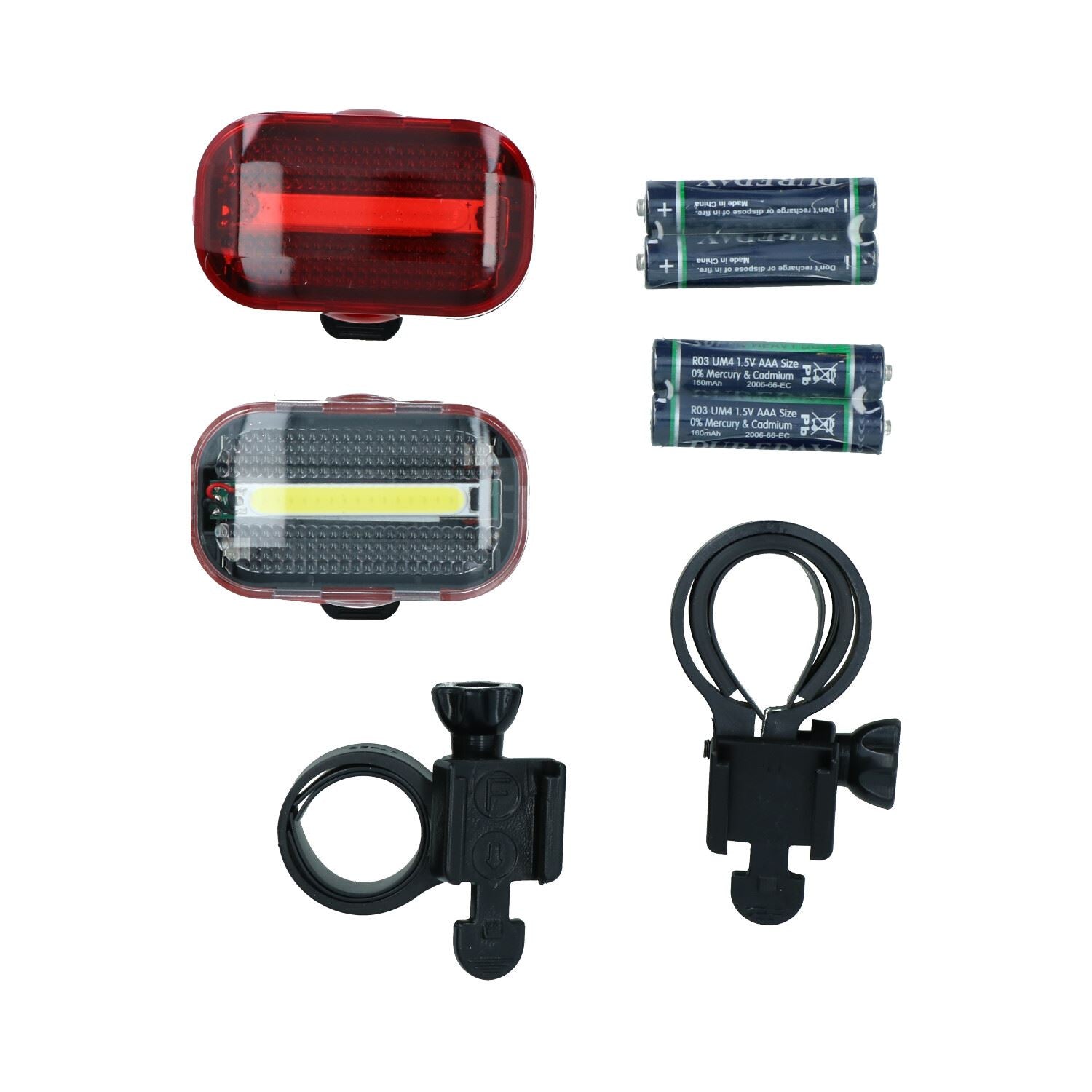 Bike Cycle Commuter Bright Light COB LED Front & Rear With Mounting Bracket