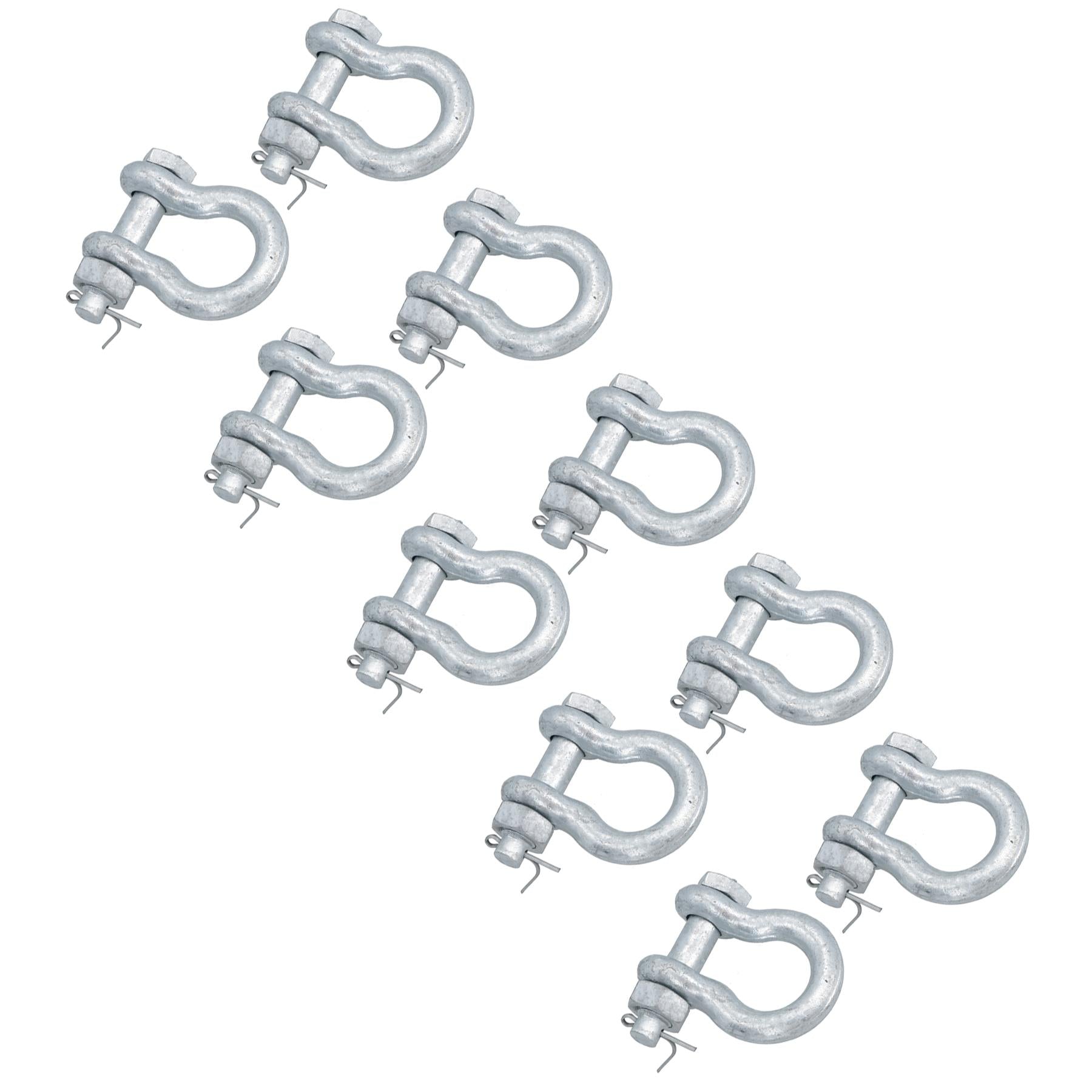 Galvanised Bow Shackle Safety Pin 3/8in (10mm) 1.0T to US Fed Spec