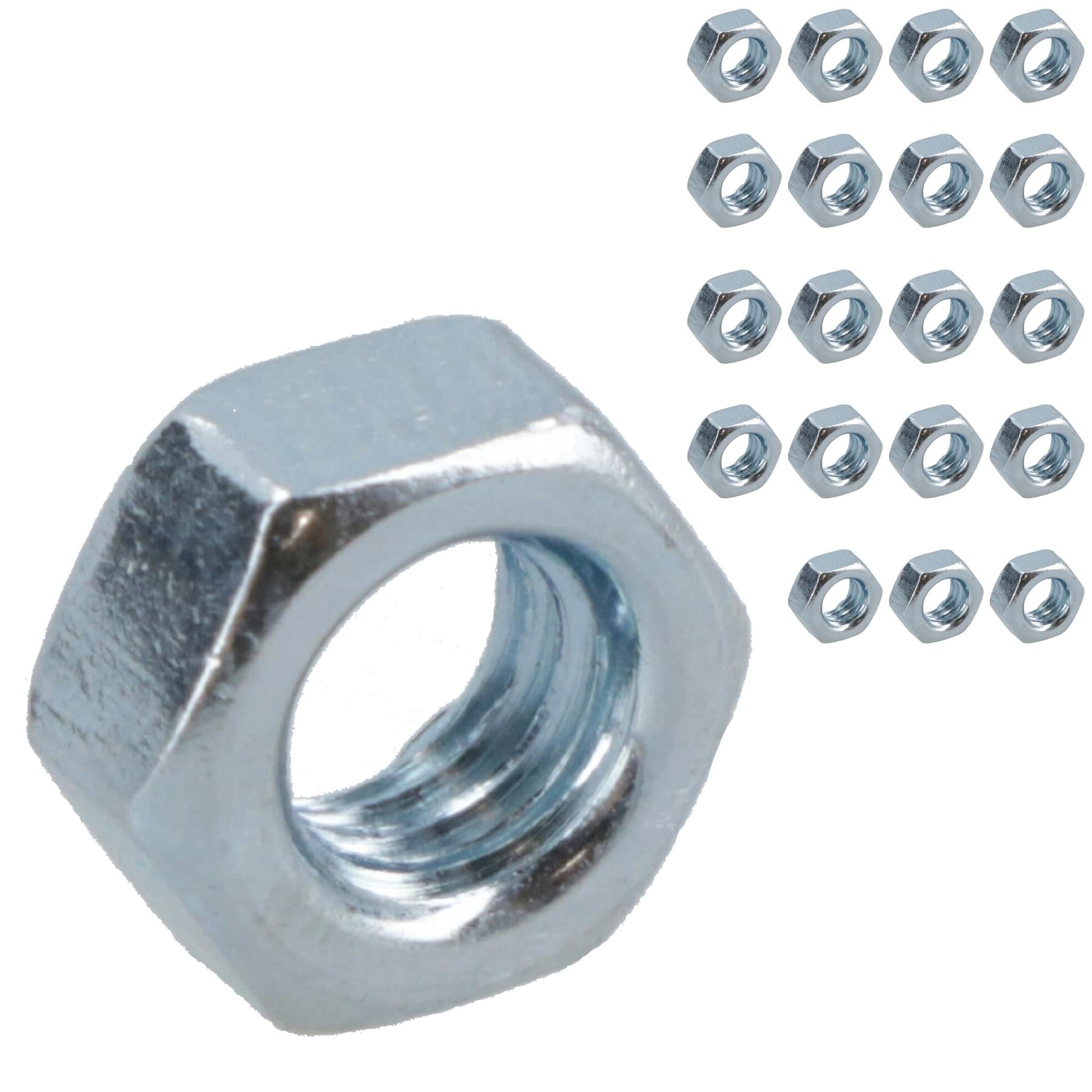 M5 5mm Hex Full Nut Fastener Hexagonal Metric Nuts Grade 8 Zinc Plated