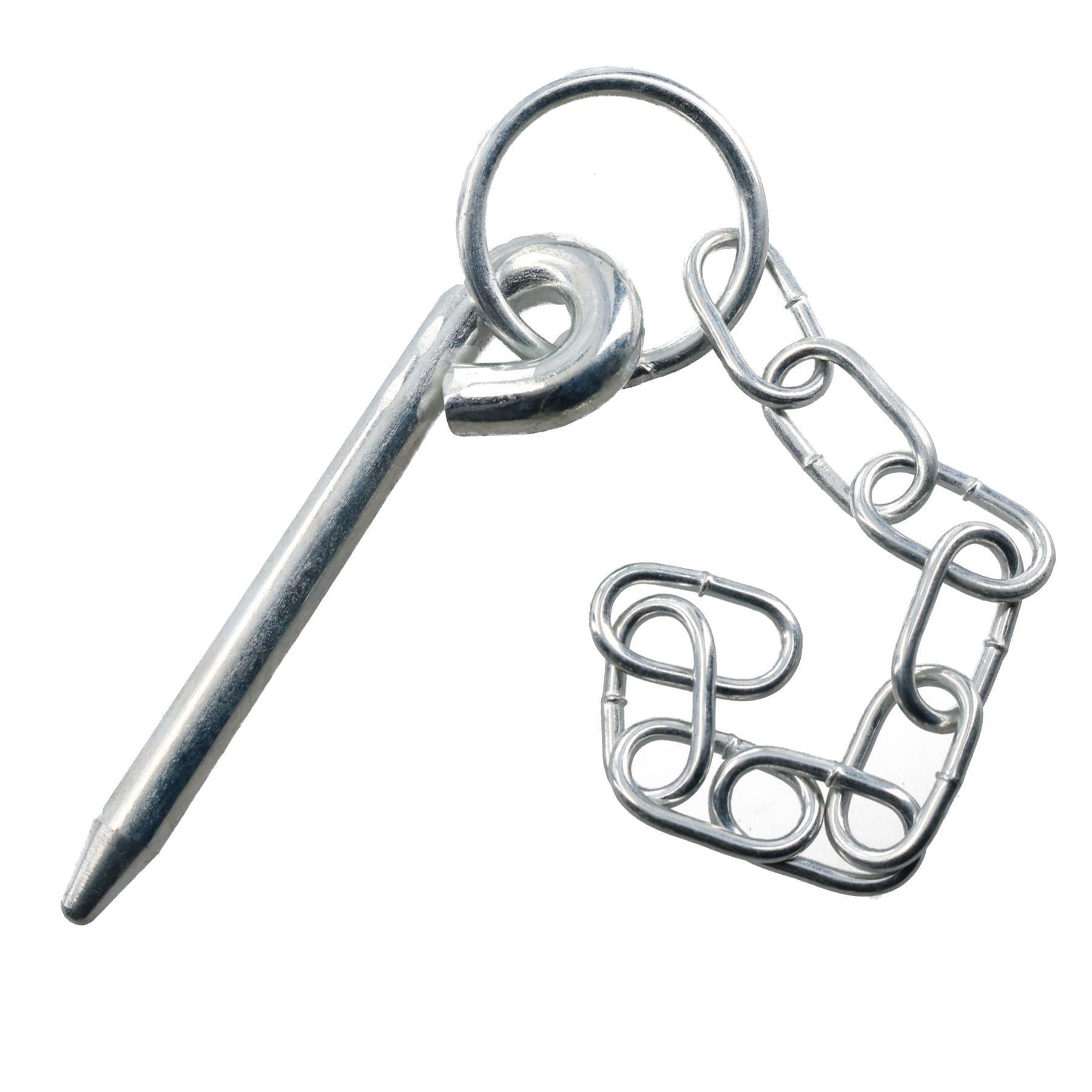 Runder Splintbolzen und Kette, 10 mm x 135 mm, für Anhänger-Kipper-Heckklappe