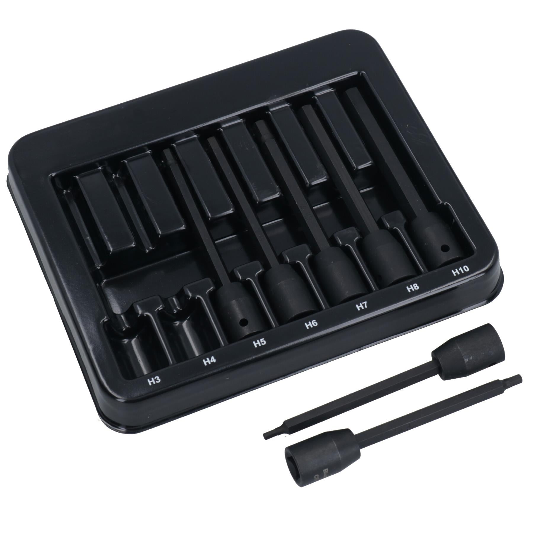 Douilles à chocs extra longues à six pans creux 3 - 10 mm 110 mm Lot de 7 pièces
