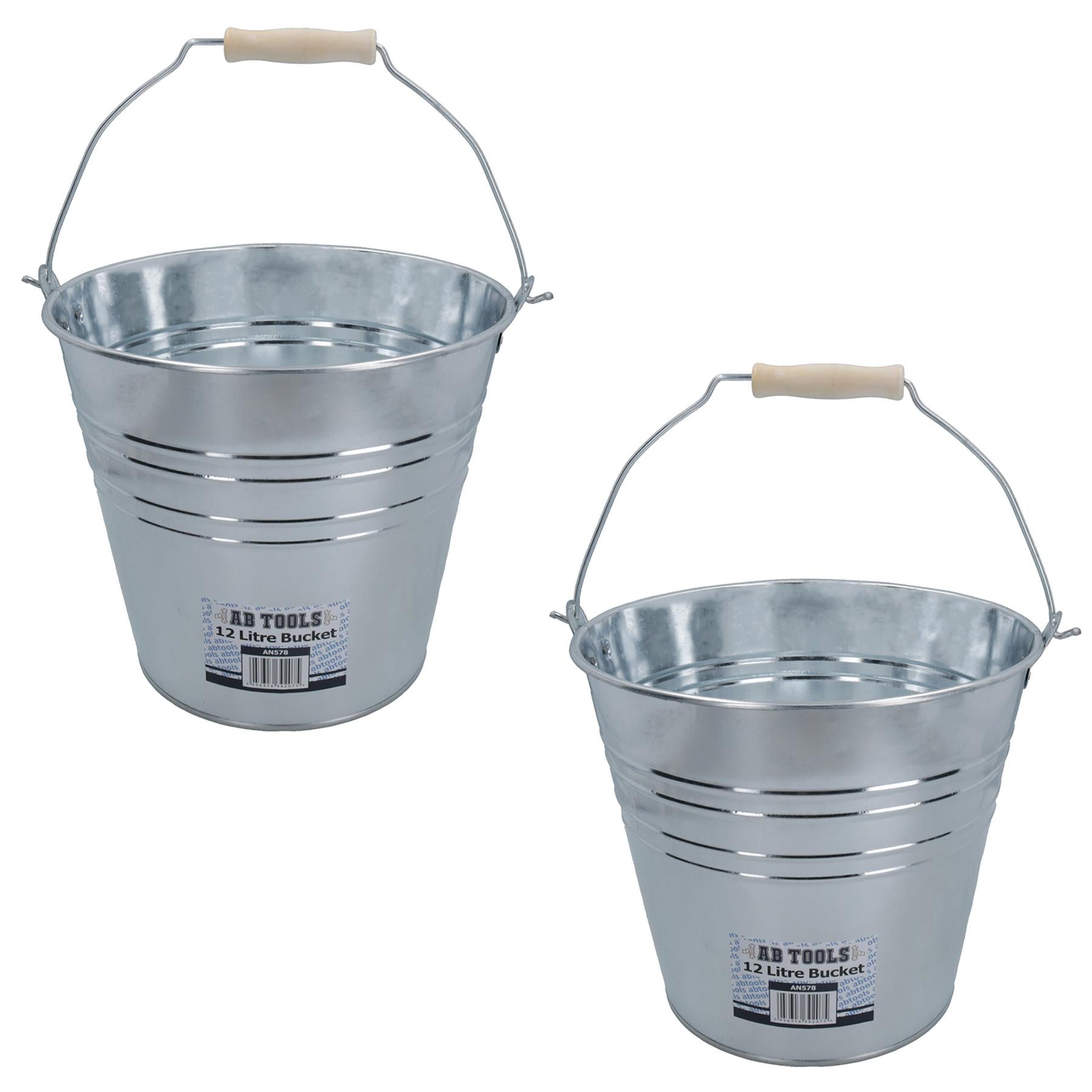 5L or 12L Galvanised Steel Metal Bucket Pail Water Coal Fire Greenhouse Garden