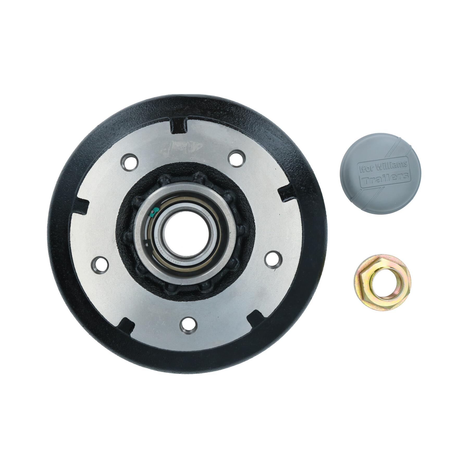 250 x 40 mm Bremstrommel und Lager für Ifor Williams Trailer 5 Bolzen 6-1/2" PCD
