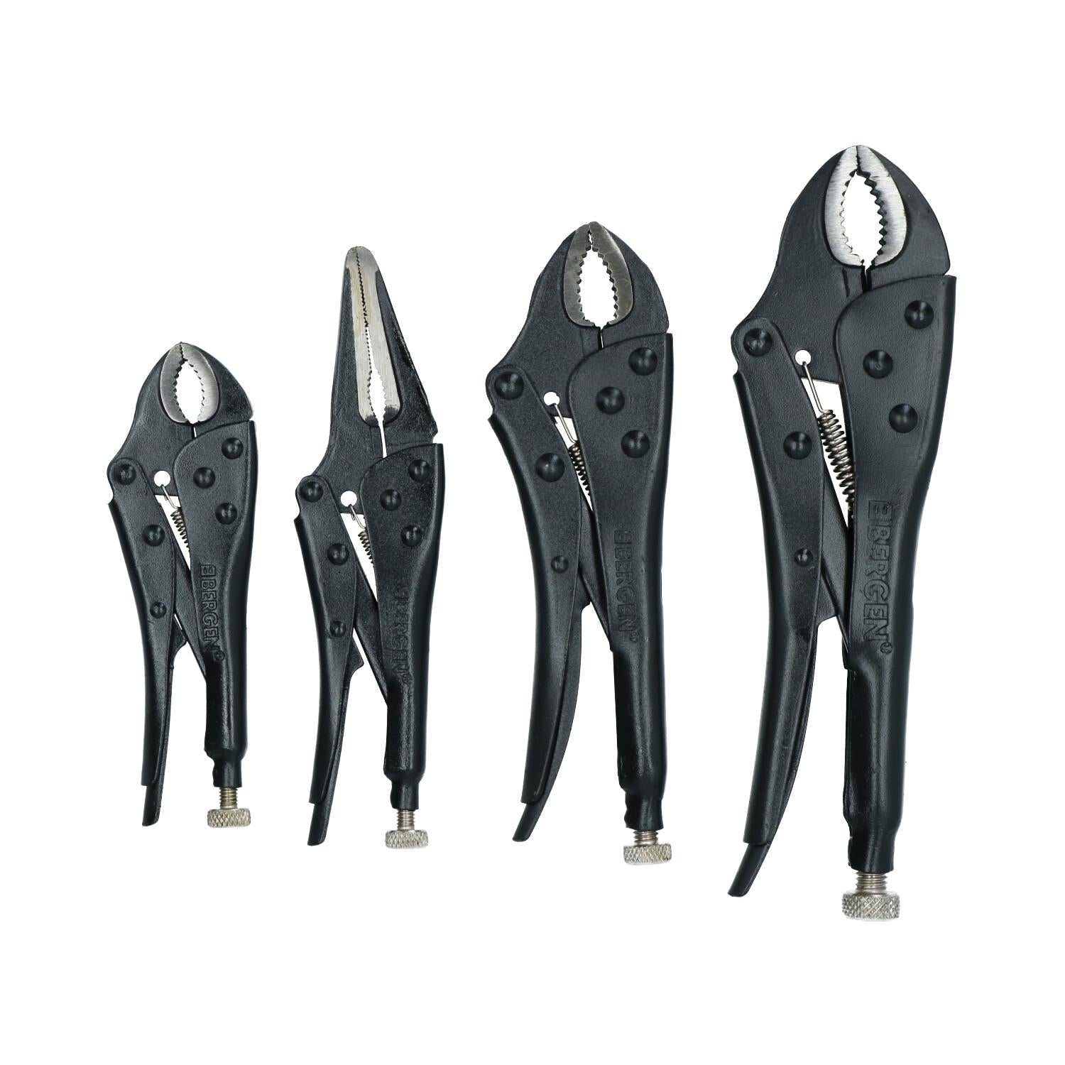 Ensemble de 4 pinces de verrouillage Pinces à mâchoires courbées + droites