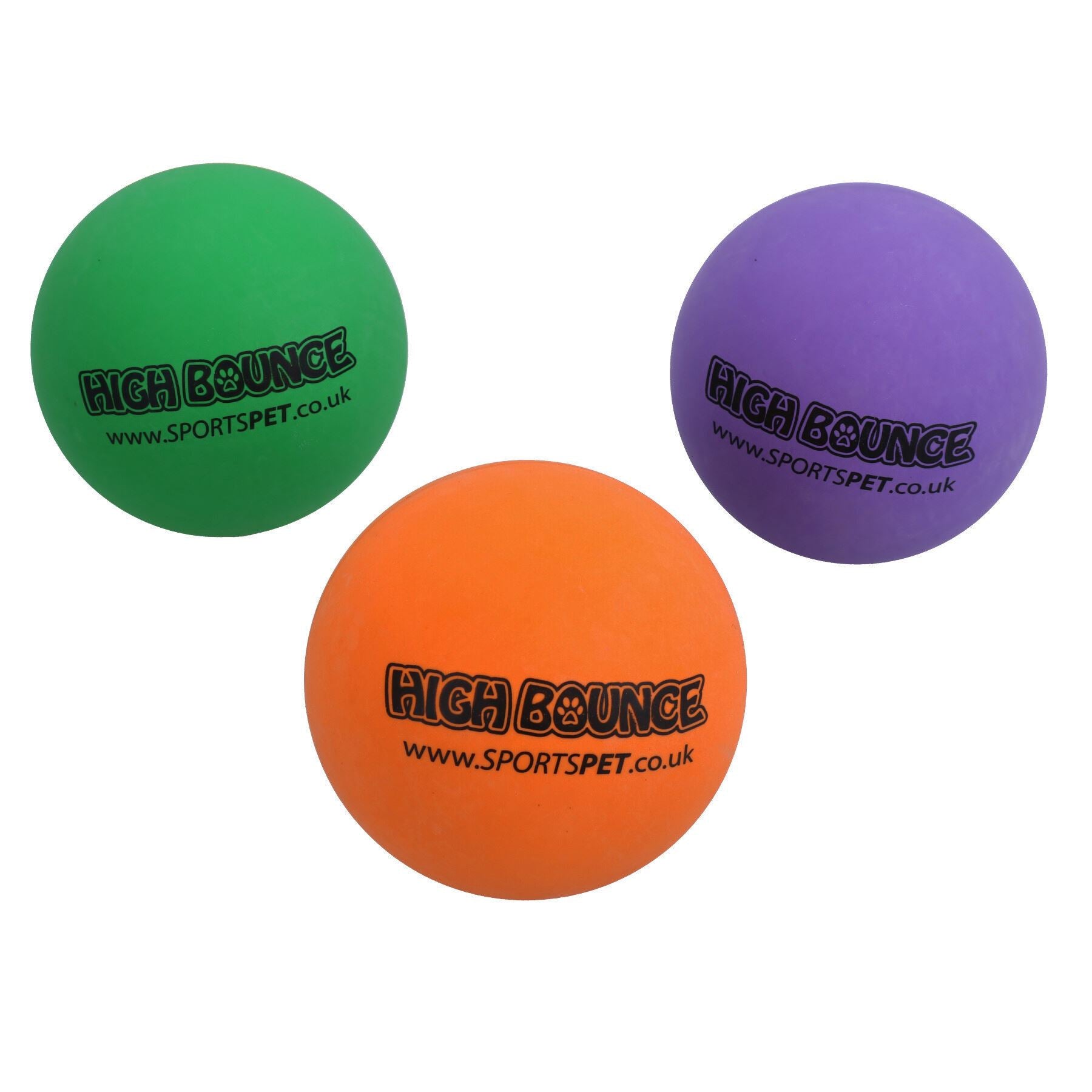 Lot de 3 balles en caoutchouc non toxiques de qualité supérieure à rebond élevé pour chien et animal de compagnie