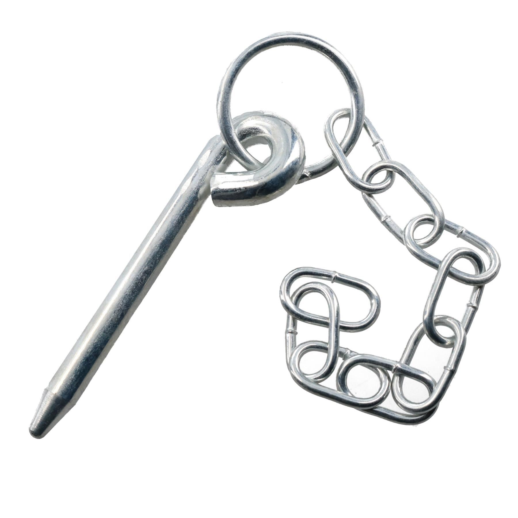 Runder Splintbolzen und Kette, 10 mm x 135 mm, für Anhänger-Kipper-Heckklappe