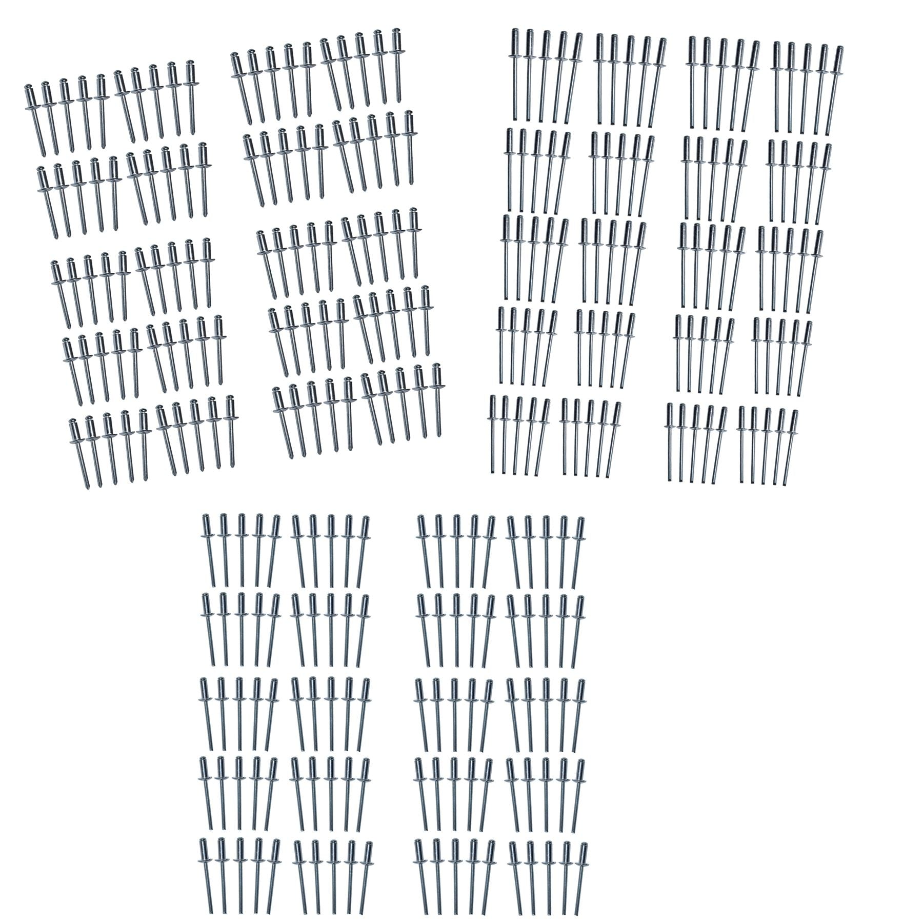 Ensemble de rivets aveugles en aluminium métriques pour fixation de 3,2 mm, 4,0 mm et 4,8 mm
