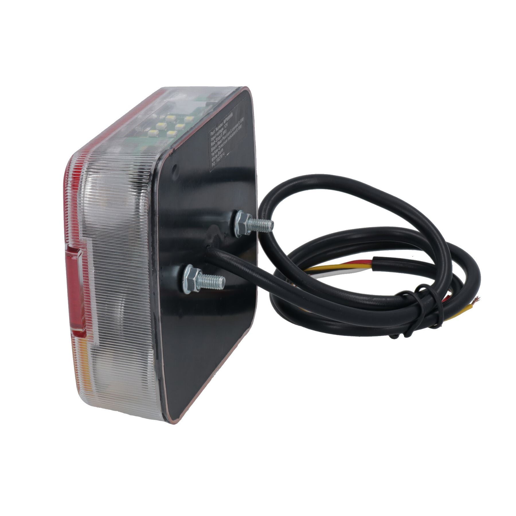 Lot de 2 feux de remorque carrés à LED pour éclairage arrière de caravane 12 V