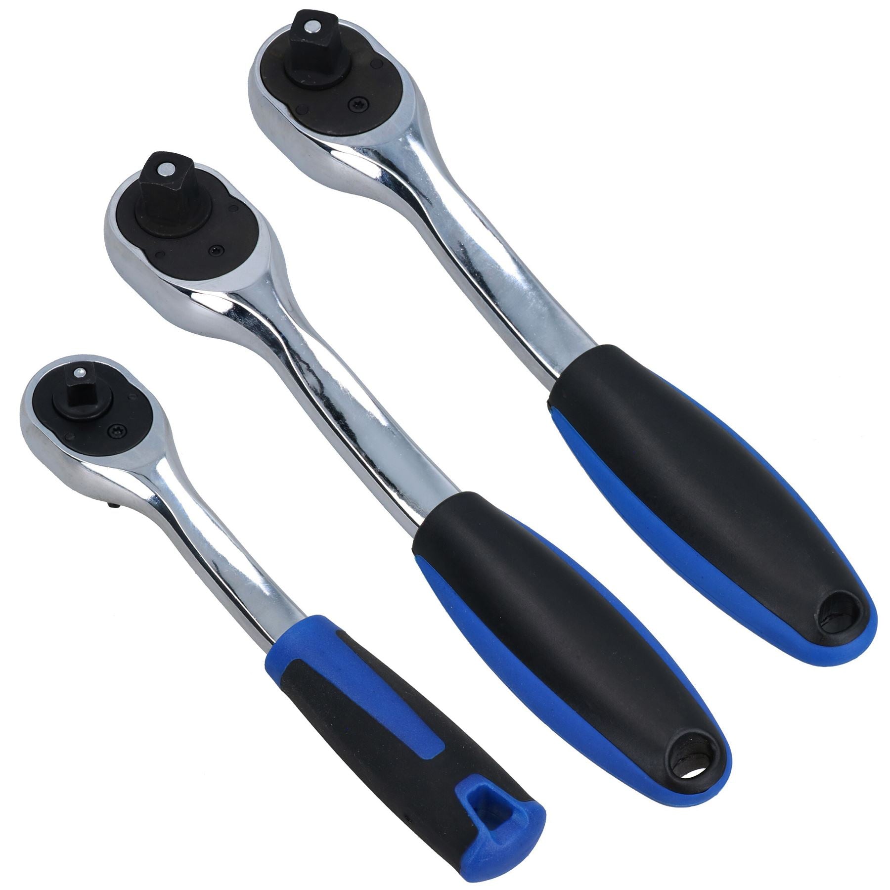 1/4" / 3/8" und 1/2" Antrieb Gebogene Ratsche 72 Zähne Schnellspanner Steckschlüsselsatz