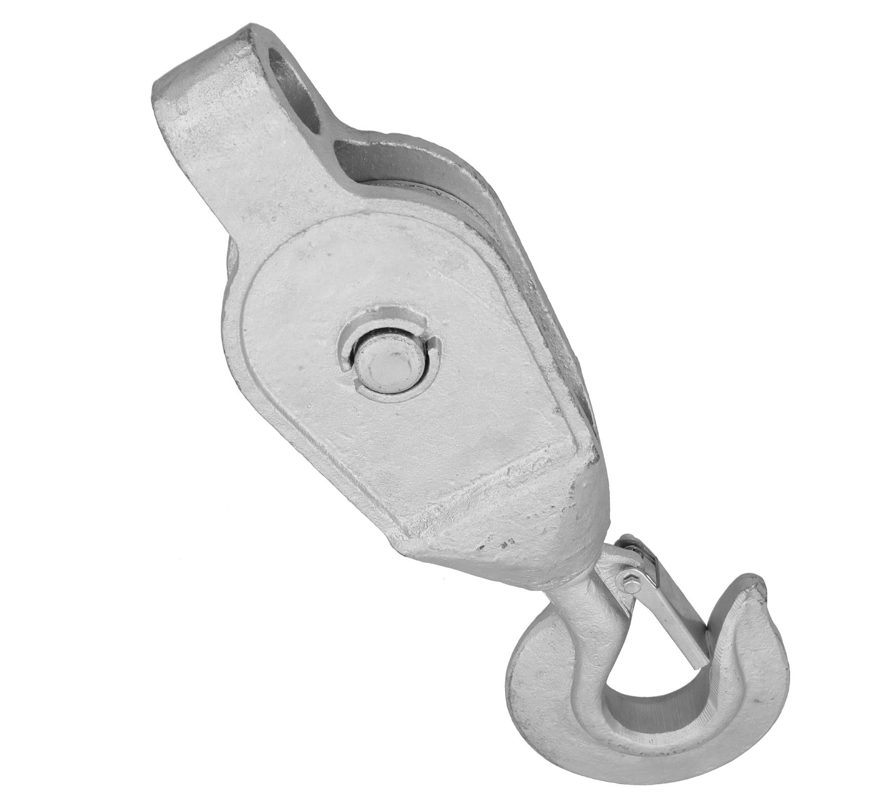 1.0T S.W.L. Pulley Block with Swivel Hook Galvanised 24mm Rope