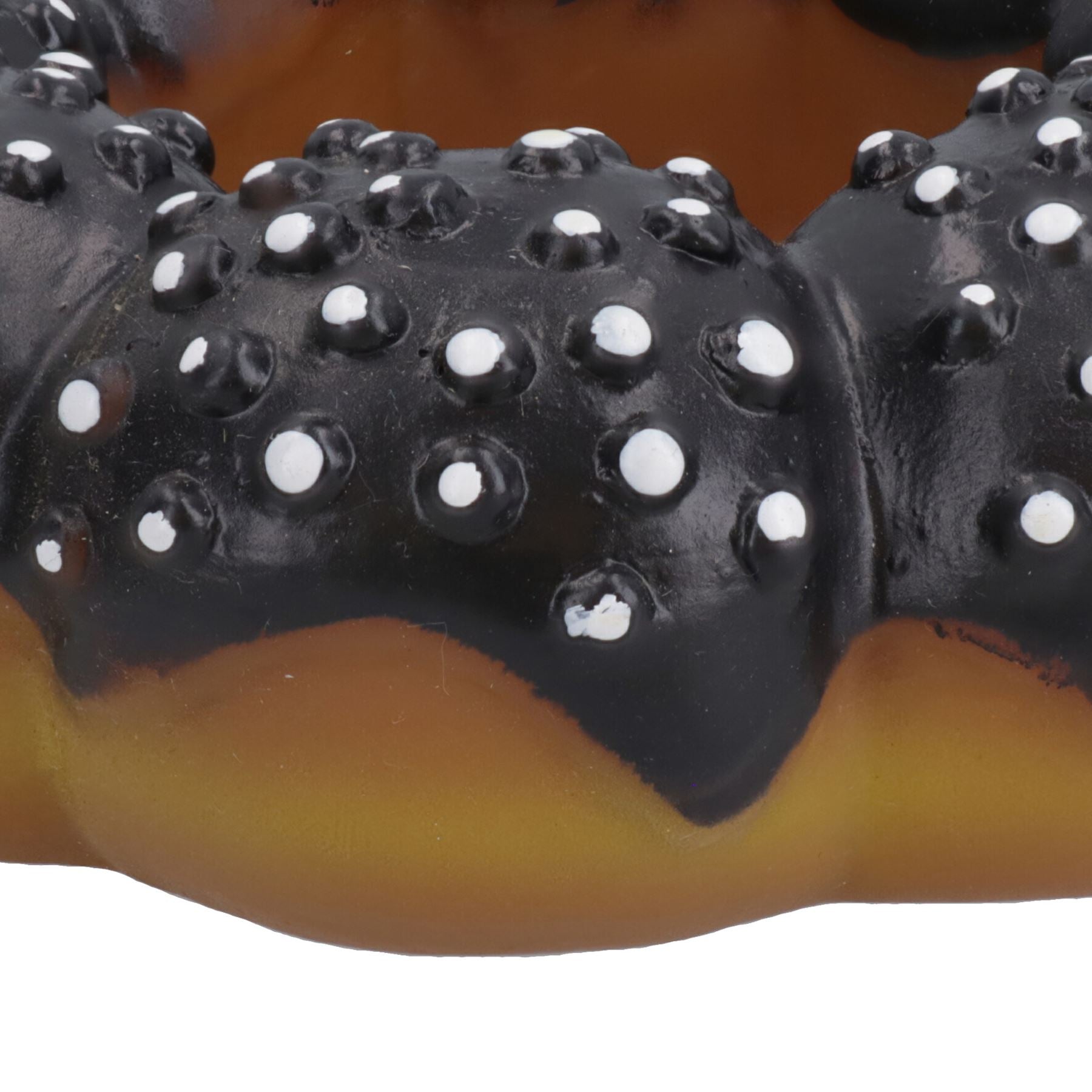 Haustier Hund Vinyl schwarz Donut Essen Hundespielzeug Spielspielzeug mit Squeeze 4x4x14cm