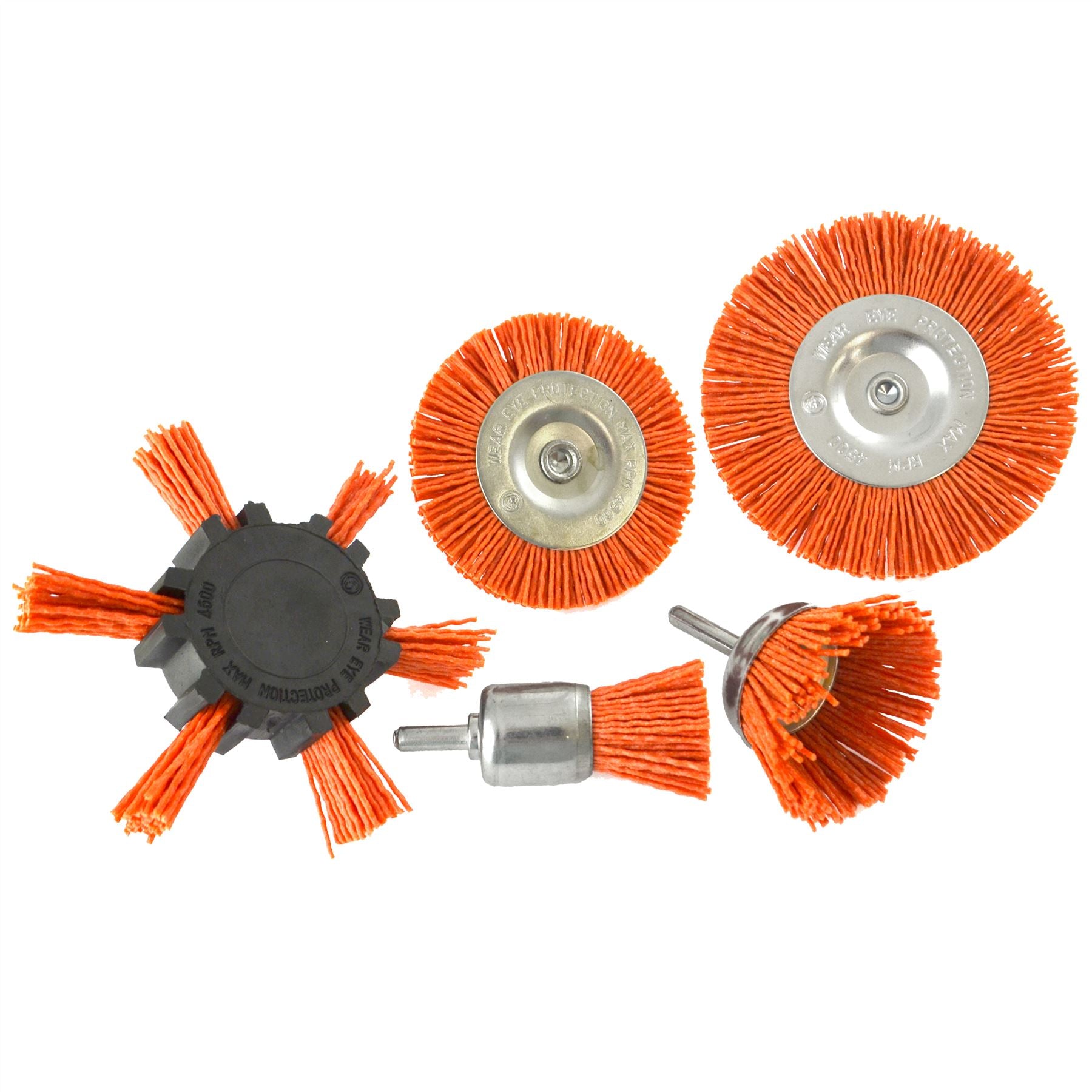 5pc Nylon Abrasive Filament Brush Drill Spindle 6mm Shank De Burring Rust TE876