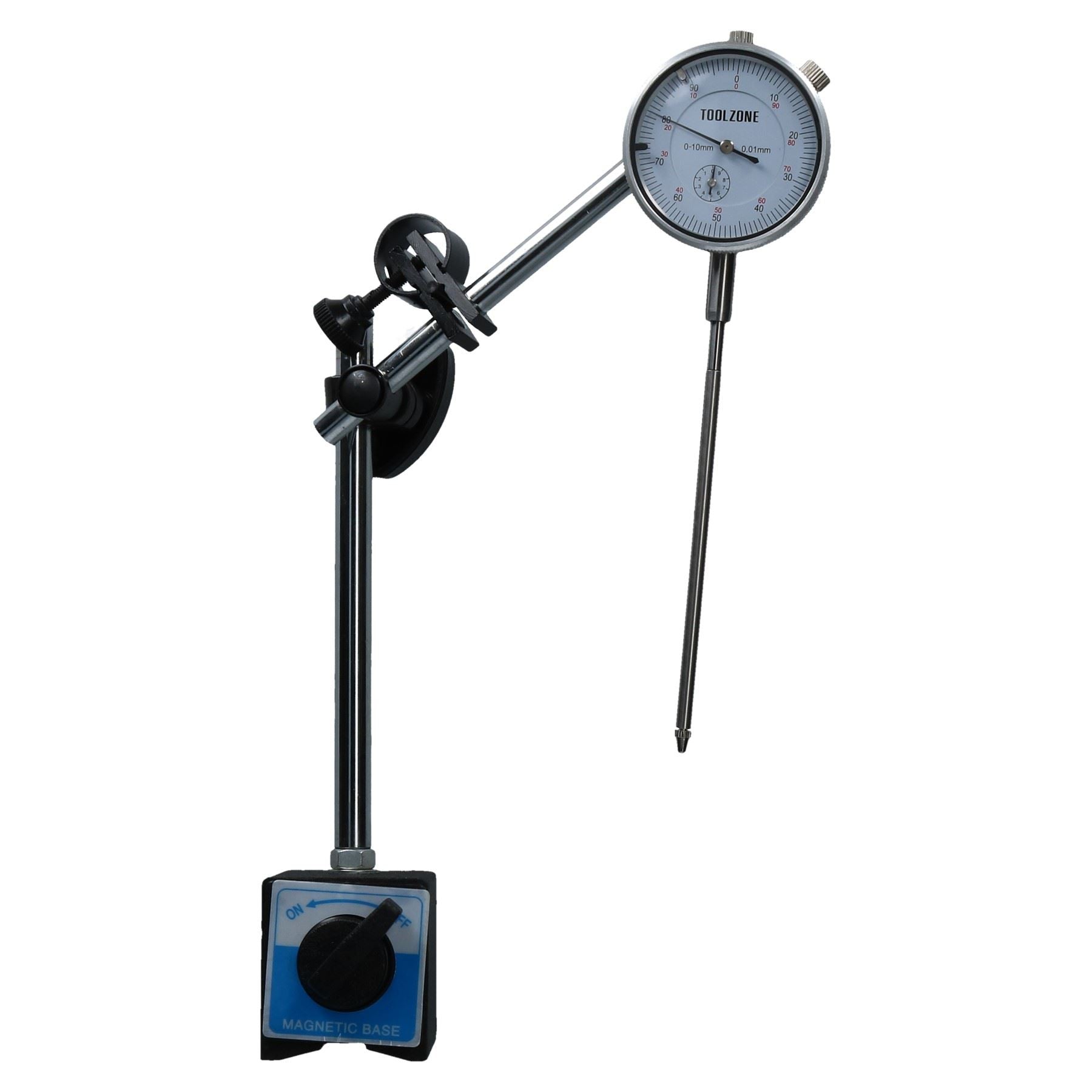 Indicateur de test à cadran Jauge DTI et support de base magnétique Jauge d'horloge extra longue