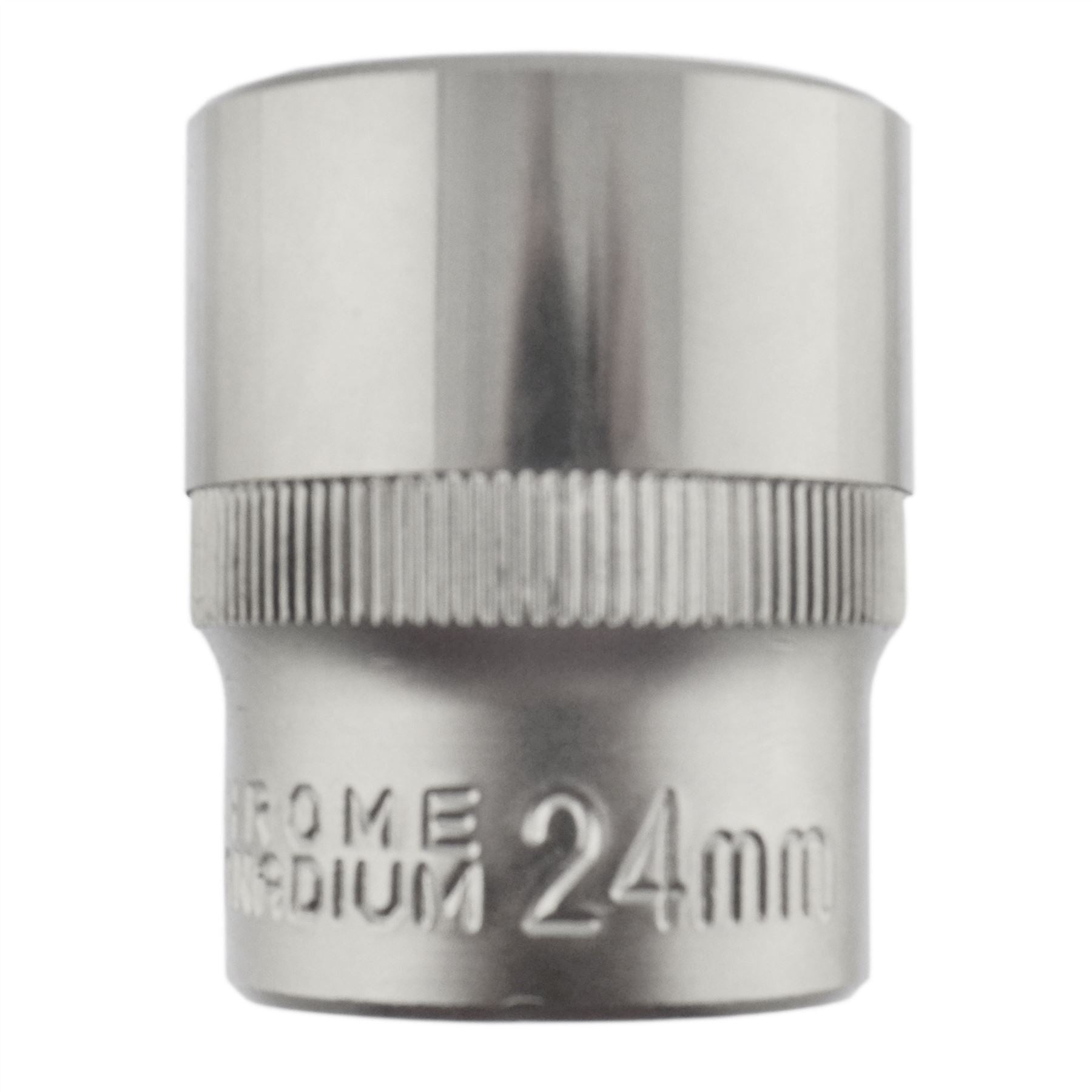Douille à 6 pans métrique Super Lock 24 mm 1/2" CRV à moletage peu profond TE796