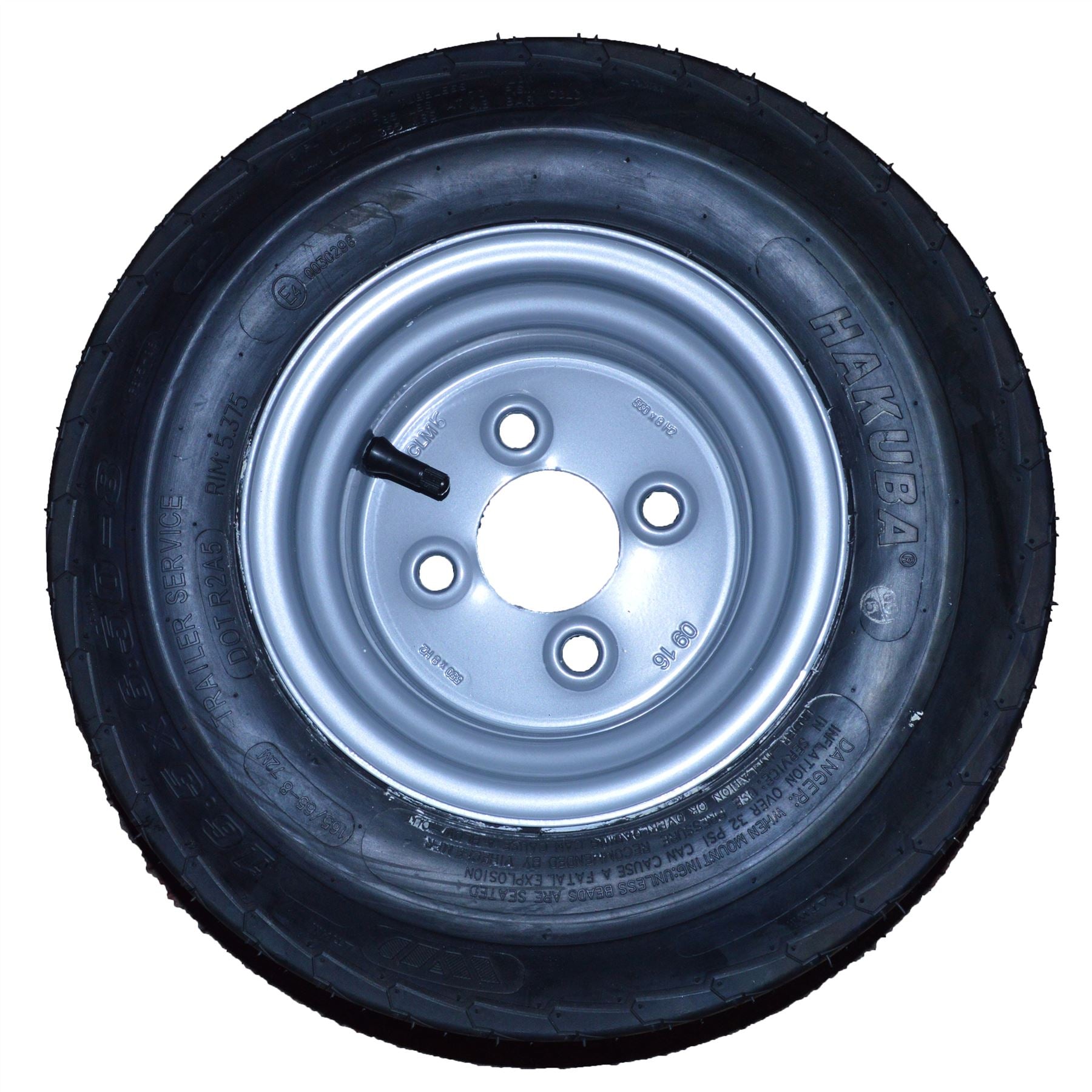 Jante de roue de remorque 16,5/6,50 - 8 100 mm PCD 6 plis 4 goujons 72M TRSP46