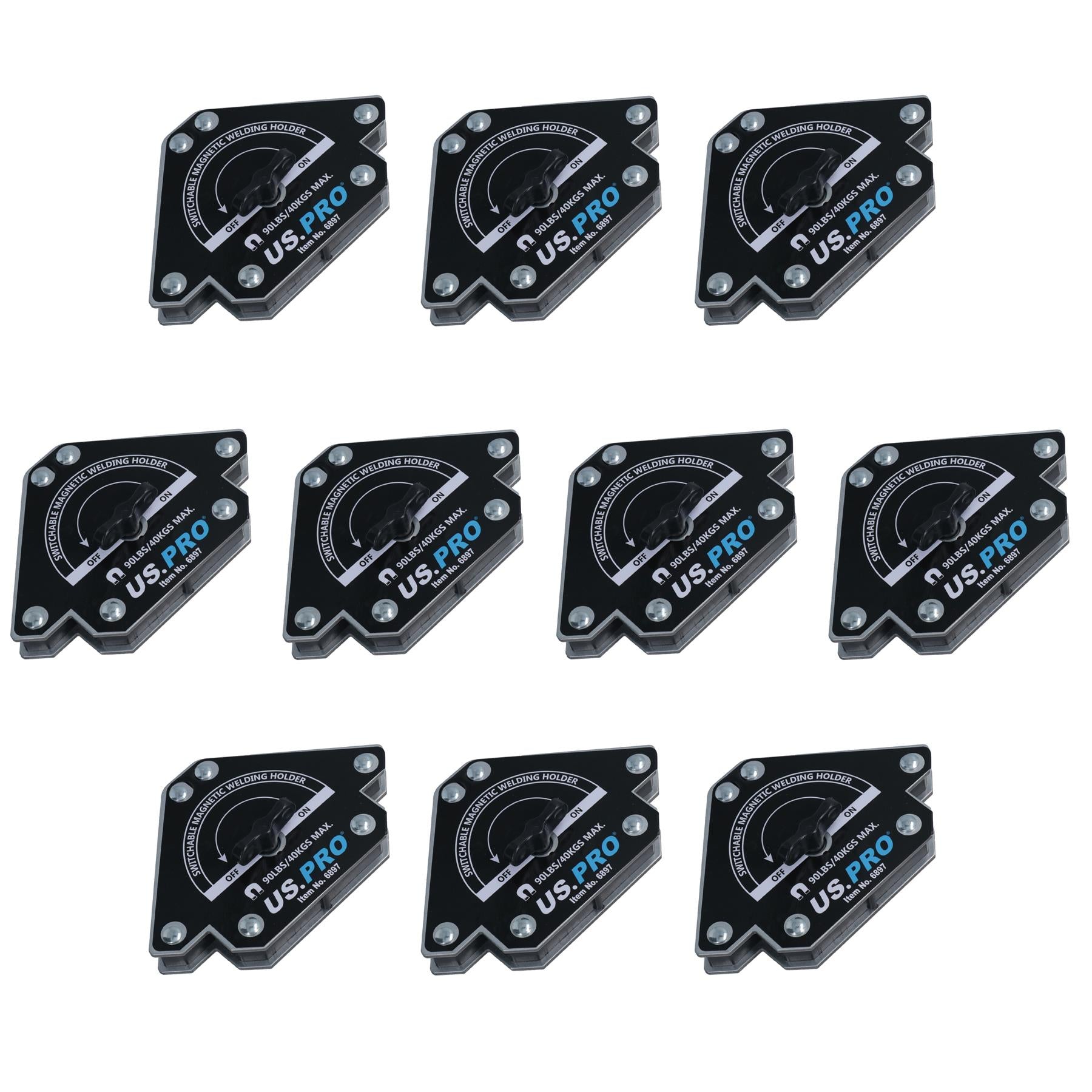 Support de soudage magnétique commutable marche/arrêt de 90 lb, support à 3 angles