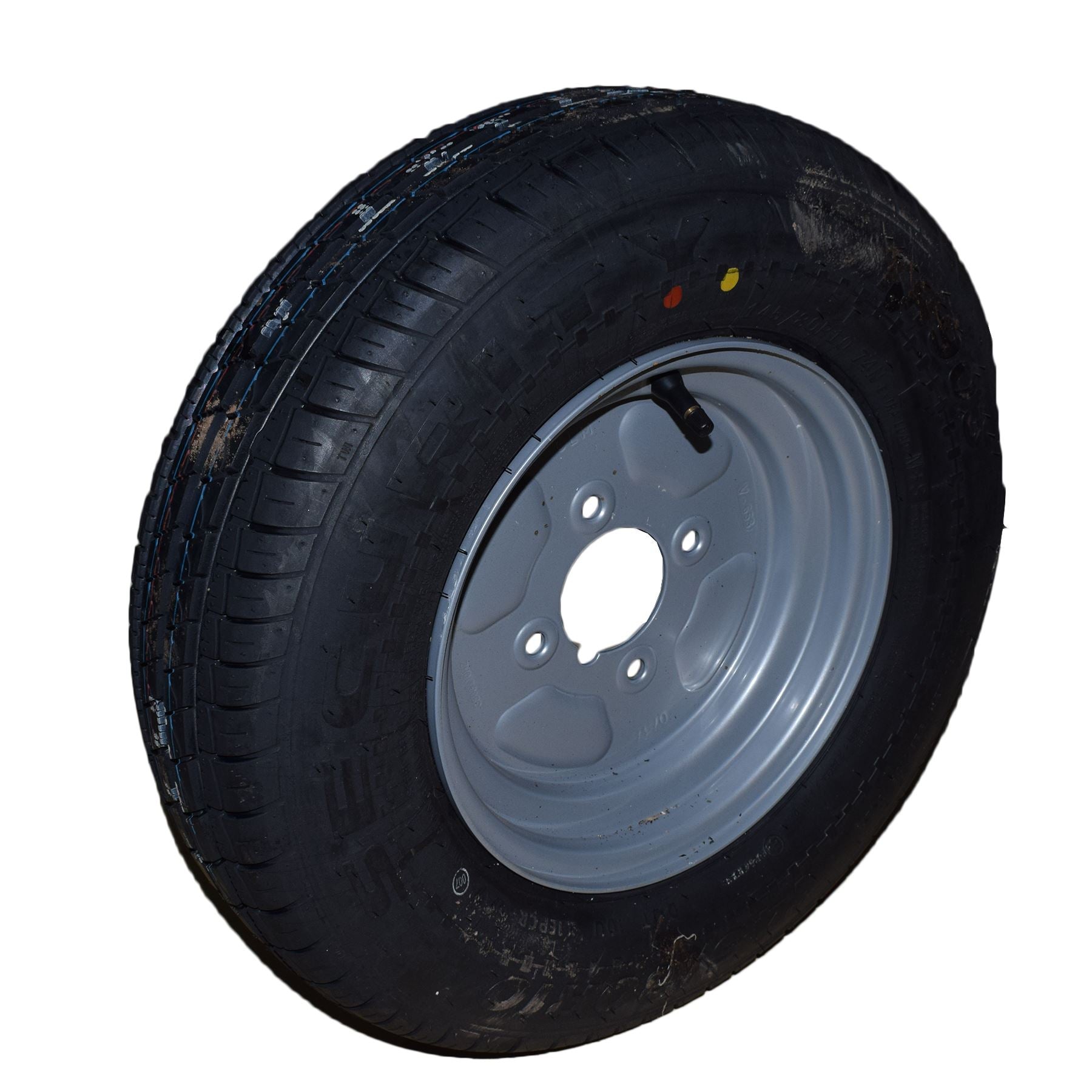 Lot de 2 moyeux de roue, roues et essieux de remorque 10" 145 R10 750 kg