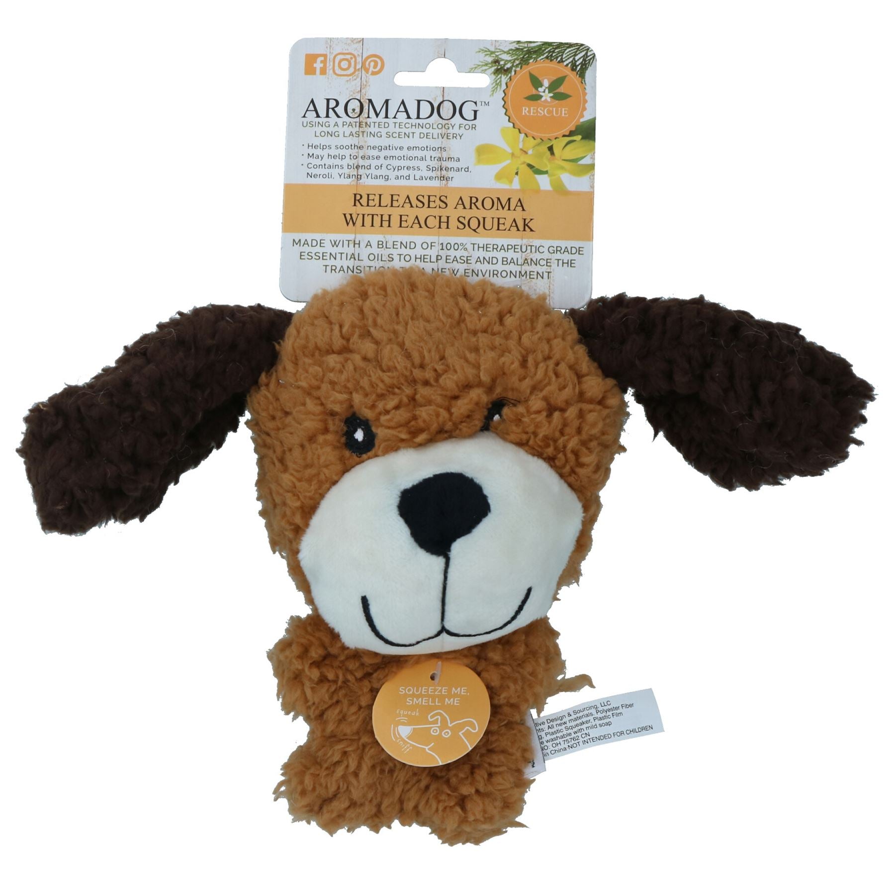Jouet en peluche sans rembourrage Aroma Big Head Flattie, apaisant à la lavande pour chien, cadeau