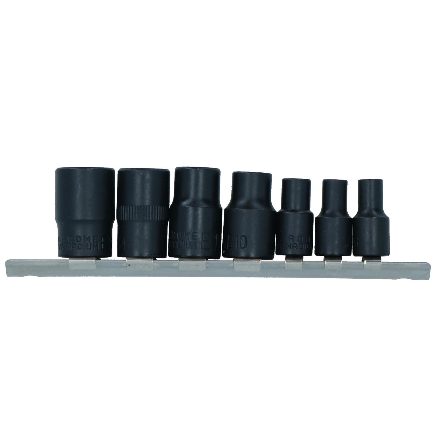 1/4in + 3/8in Drive Female Impact Impacted E Torx Star Sockets E6 – E16 7pc Set