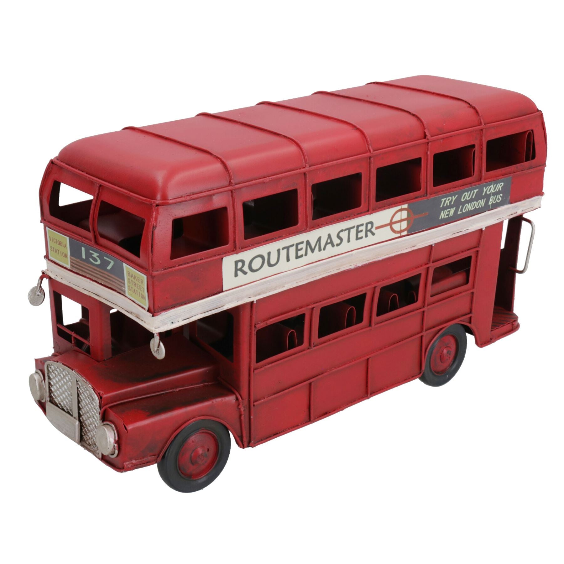 アンティーク LONDON BUS TOY Vintage Wooden Nichigan's Toy London Transport Toy Box