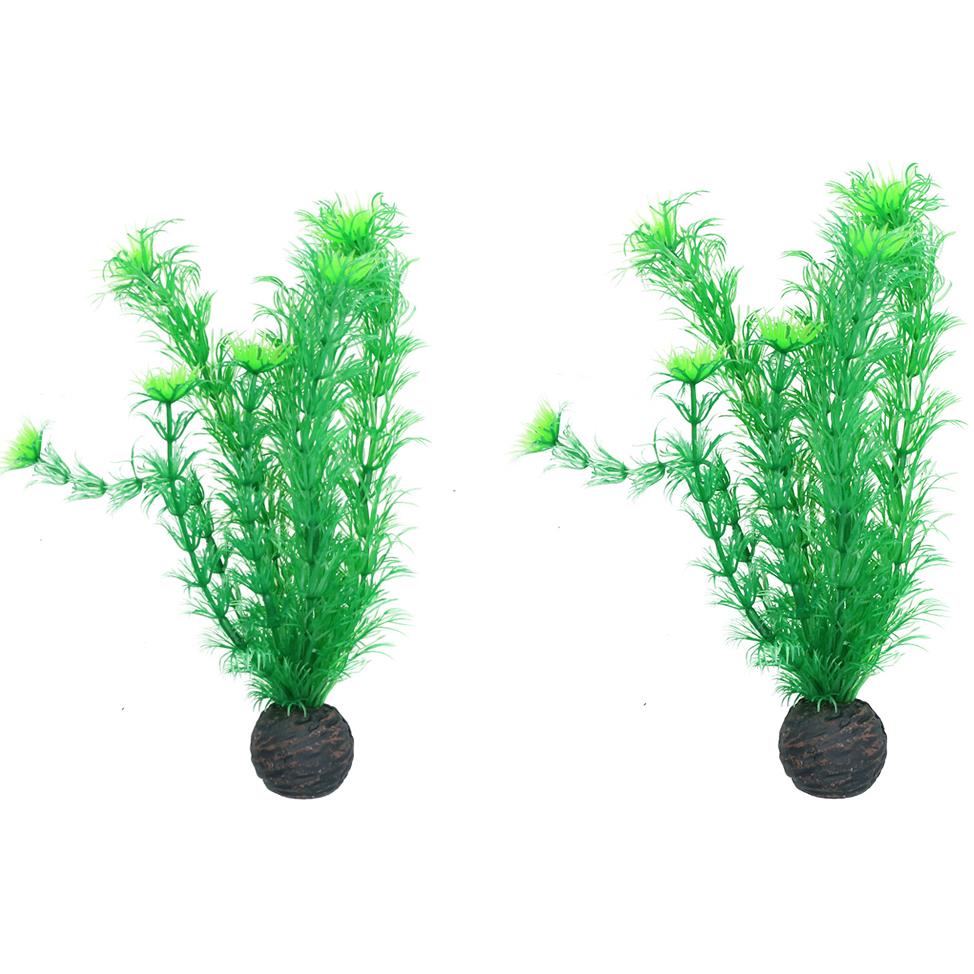 Aquatic Aquarium Fish Tank Self Sinking Medium Middle Silk Plant H-20cm (No4)