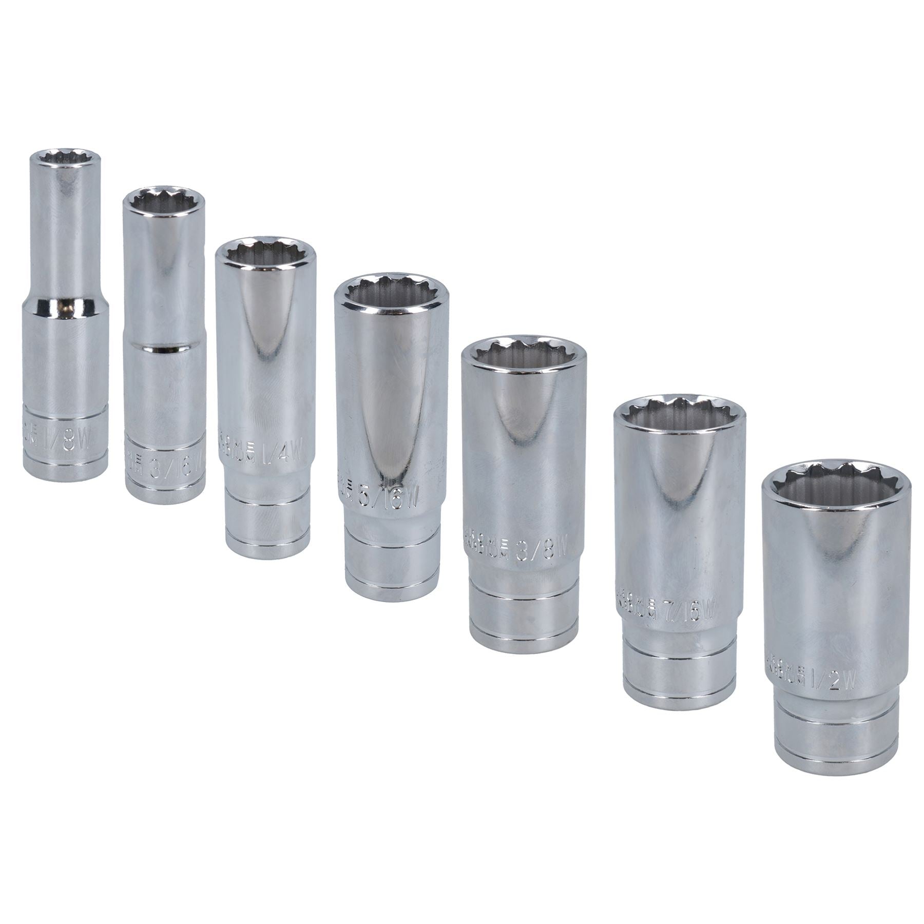 Douilles bi-hexagonales profondes Whitworth 12 pans 3/8 po 1/8 WW – 1/2 WW BSW