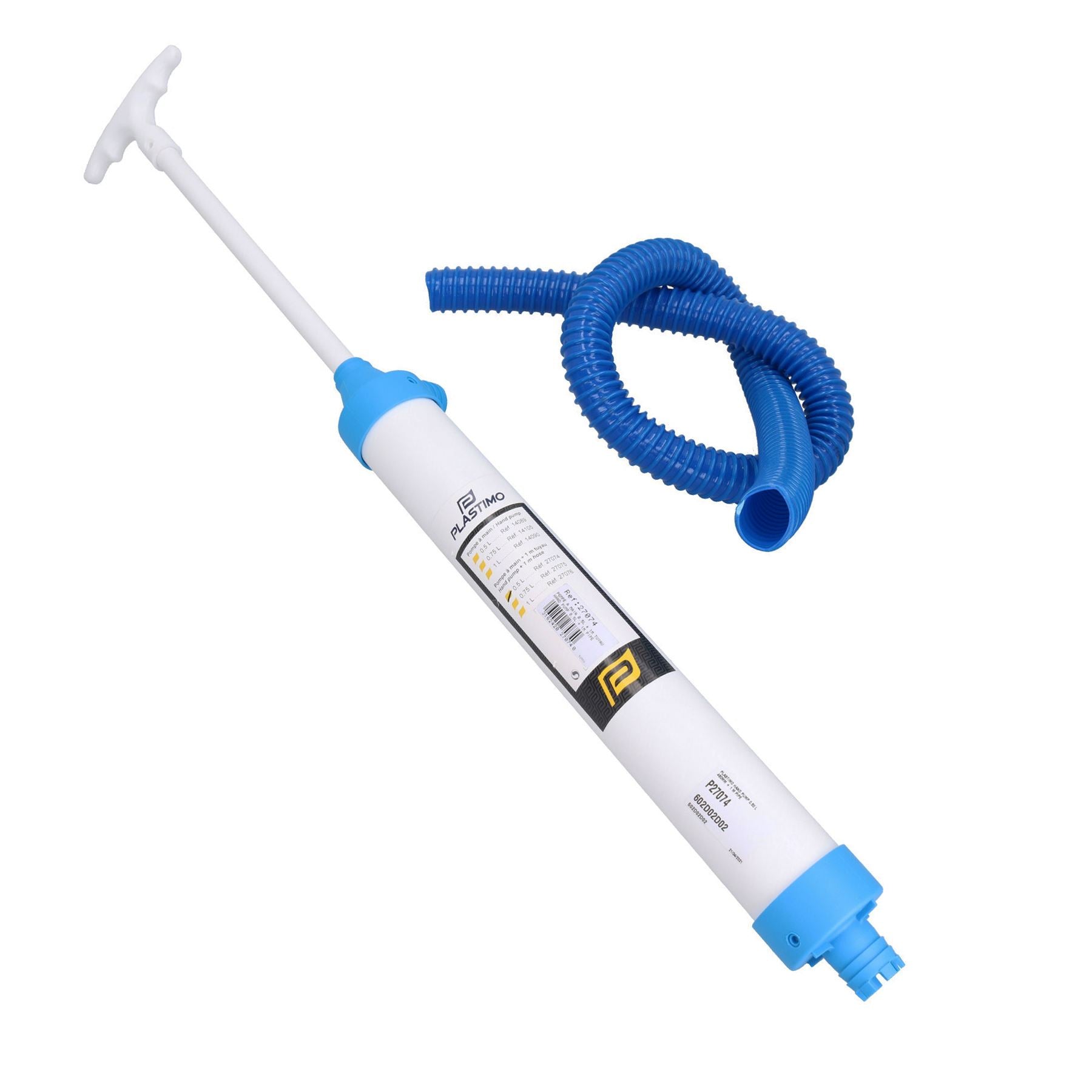 Pompe à eau de cale manuelle Plastimo 0,5 L avec tuyau de 1 m pour bateau, canot, kayak