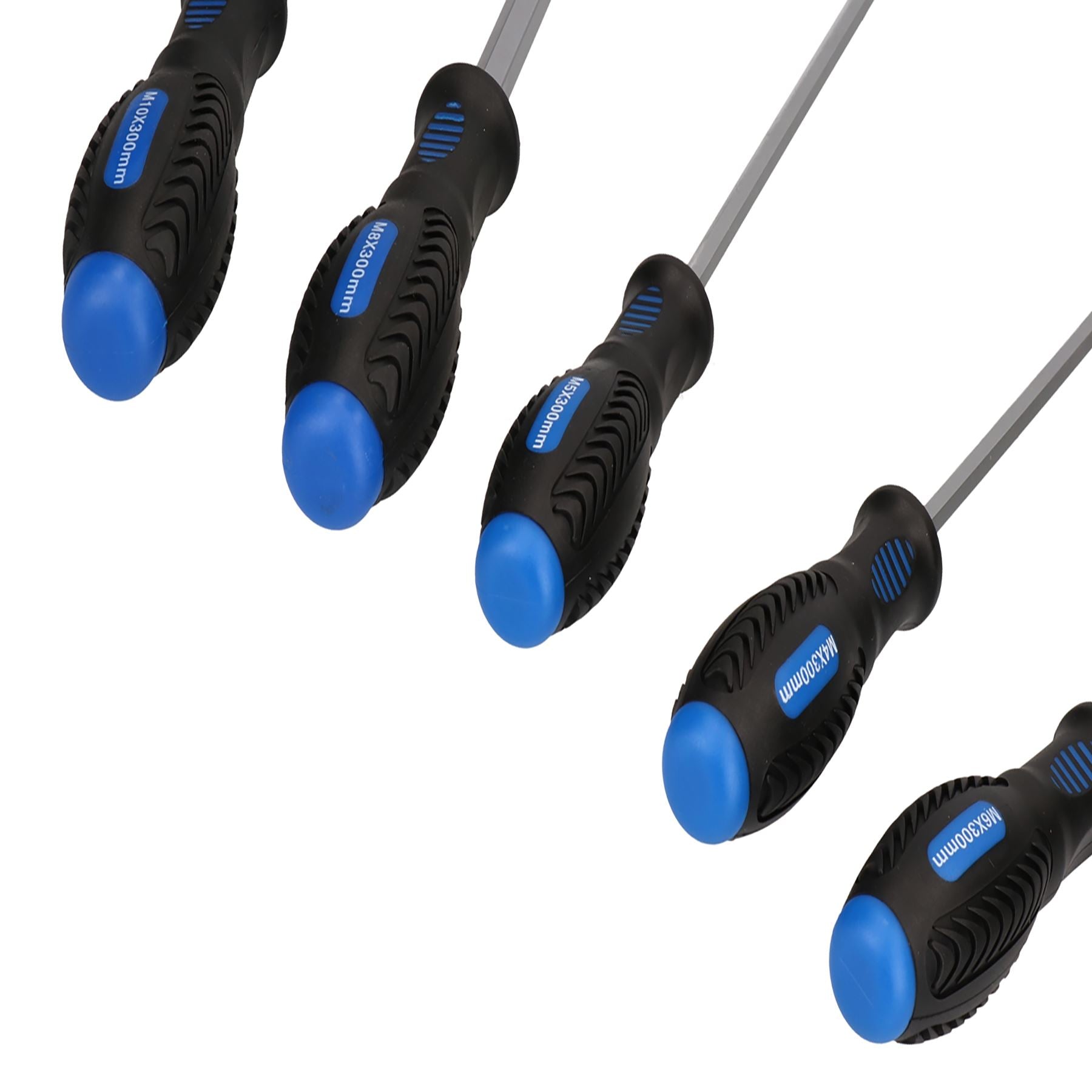 Lot de 5 tournevis cannelés extra longs (410 mm) M4 - M10 pour vis cannelée ou XZN