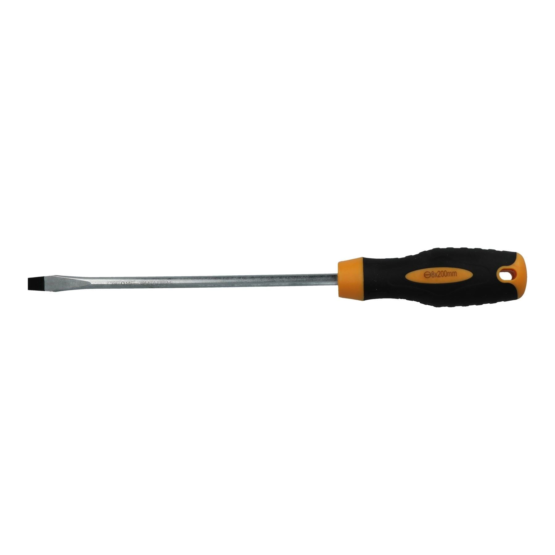 8mm Flat Head Slotted Blade Screwdriver Magnetic Tip 200mm Rubber Handle