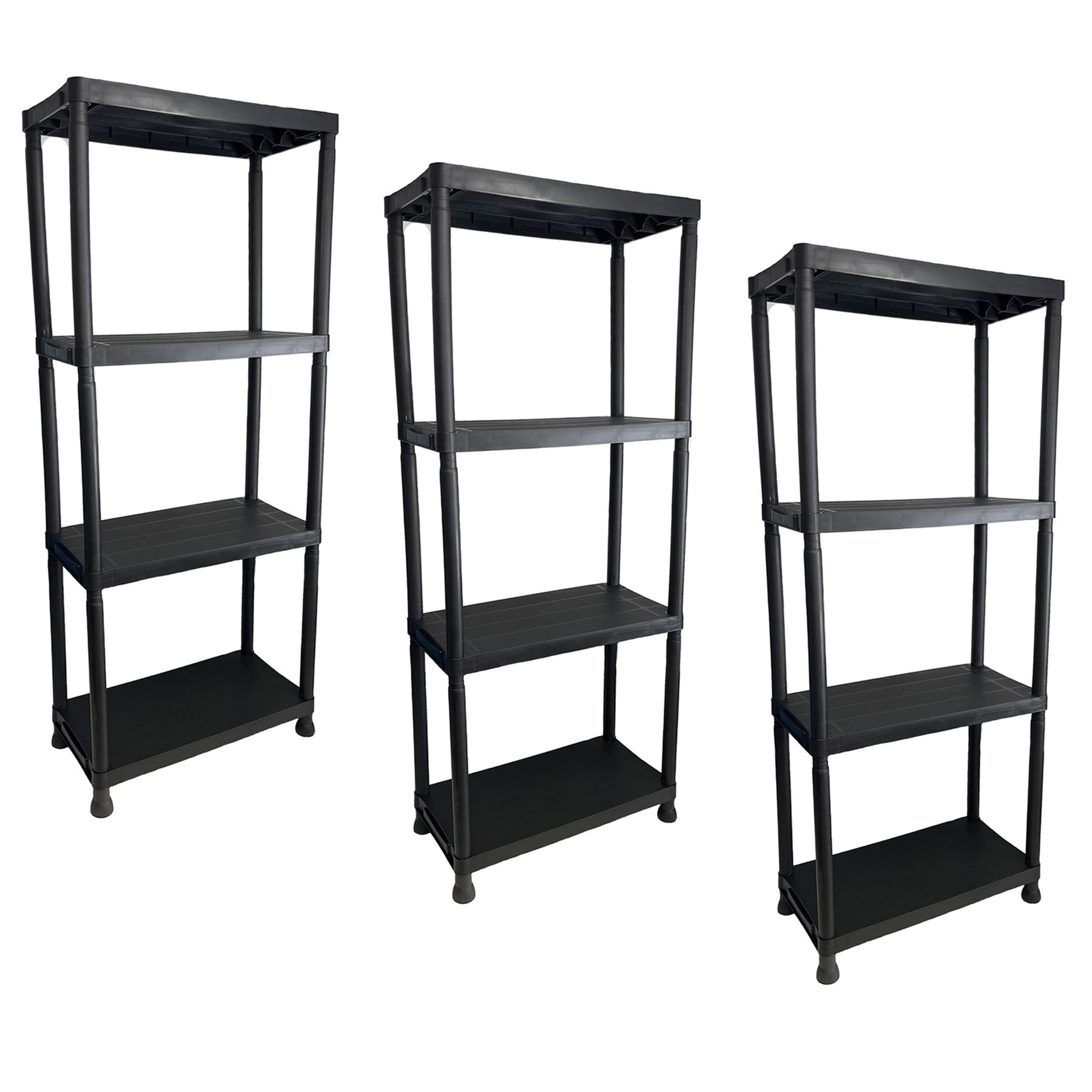 Étagère en plastique robuste à 4 niveaux pour le rangement du bureau à domicile 131 x 61 x 30 cm