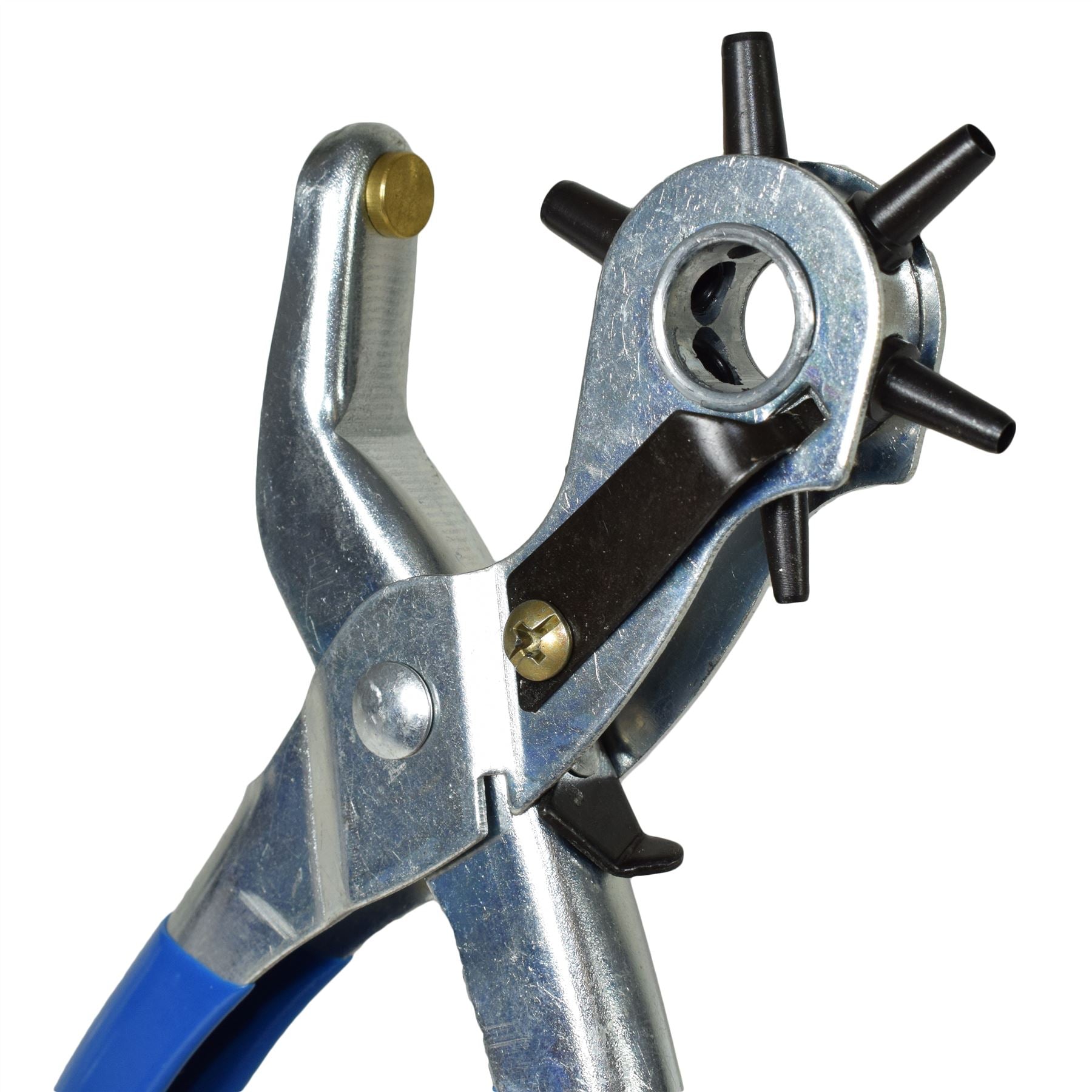 Drehbare Lochzange für Leder, Karten und Kunststoff, rund, zum Markieren von Löchern, Gürtel, 2 mm – 4,5 mm