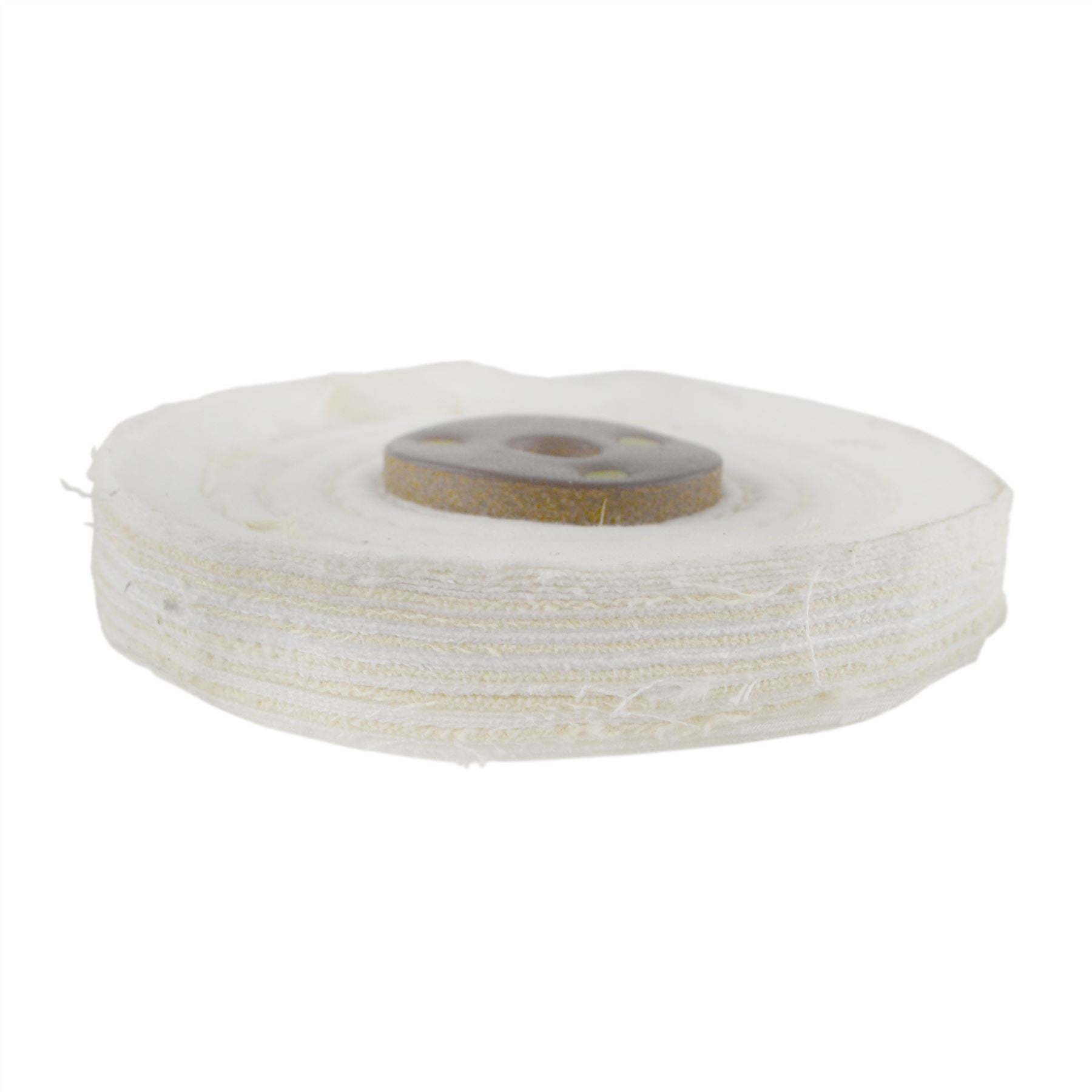 White Close Stitched Metal Polishing Buffing Mop 4" x 0.5" 1 section 2nd Stage
