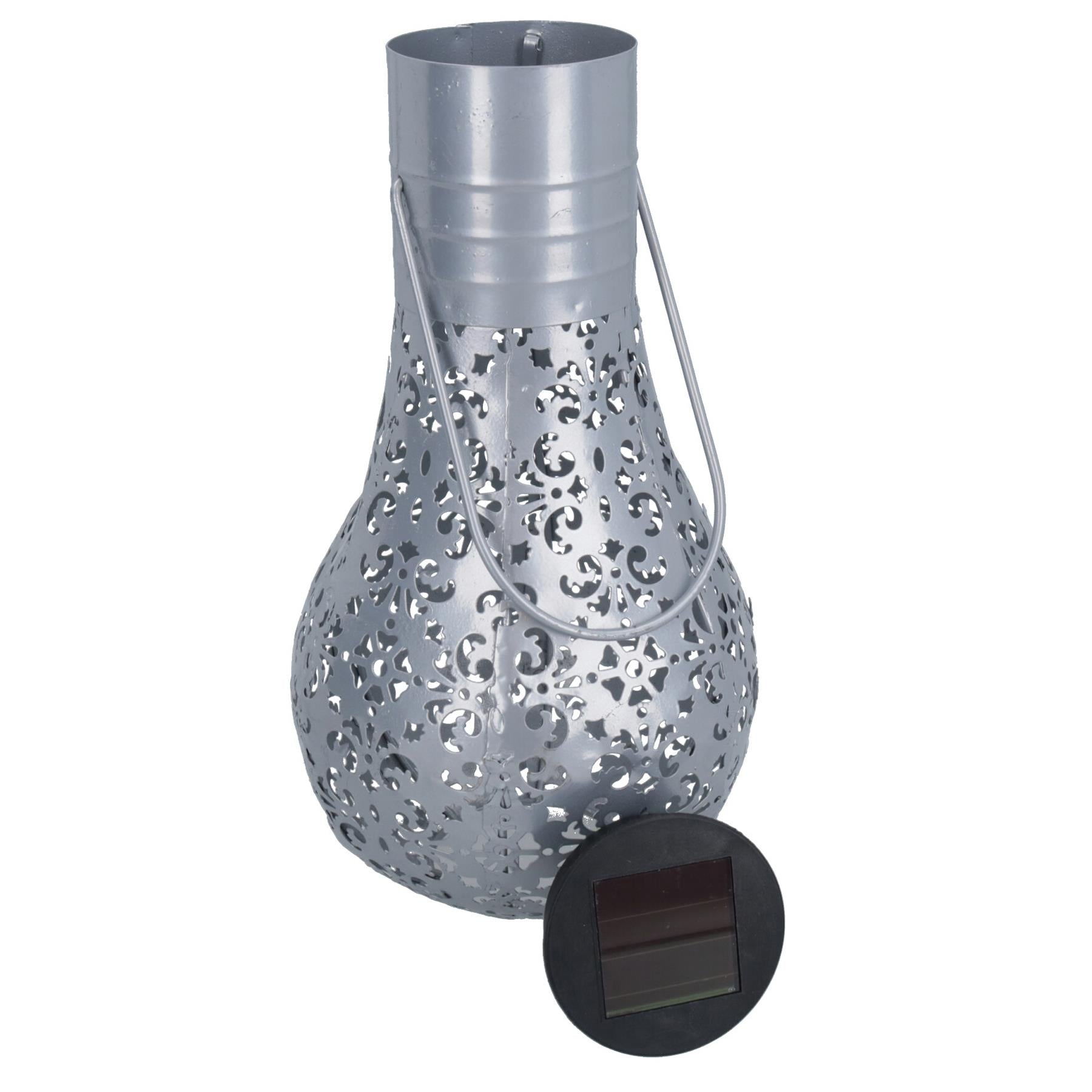Lampe de jardin à panneau solaire de style damasque Éclairage de patio Silhouette