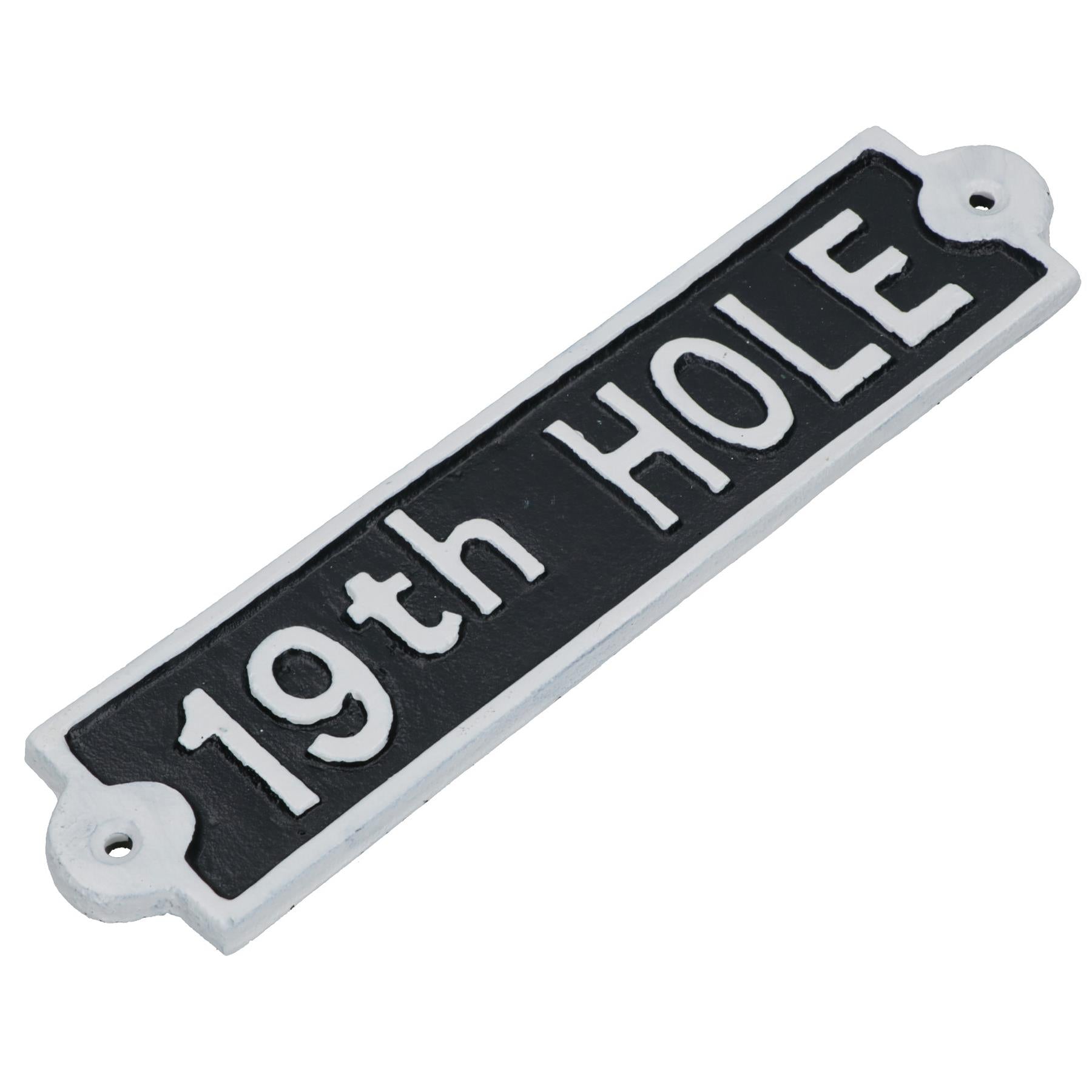 19th Hole Cast Iron Sign Plaque Wall Door Fence Post House Garden Yard Bar Pub