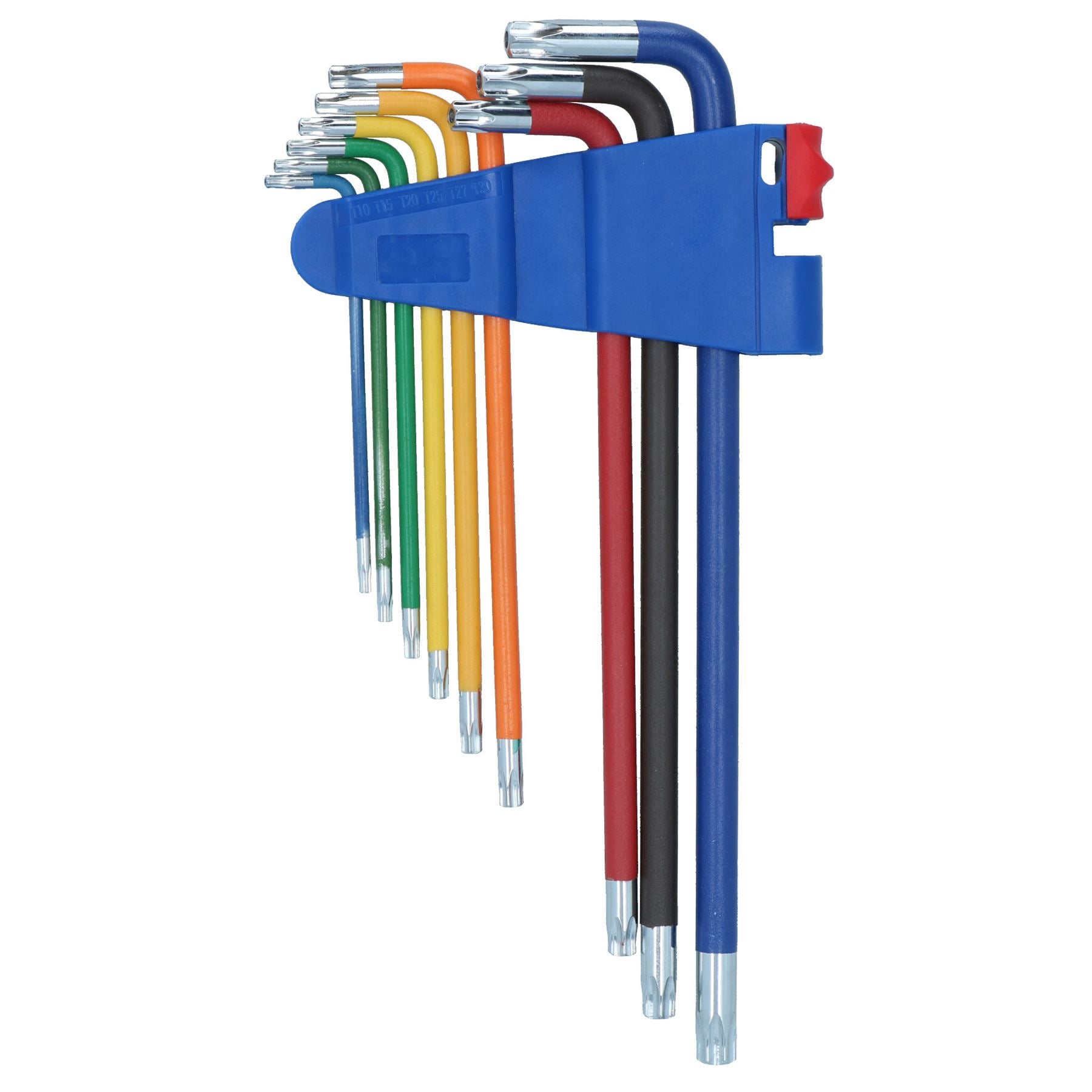 9-tlg. Extralange Stern-Torx-Tamper-Torxschlüssel Mehrfarbig mit Halter T10 – T50