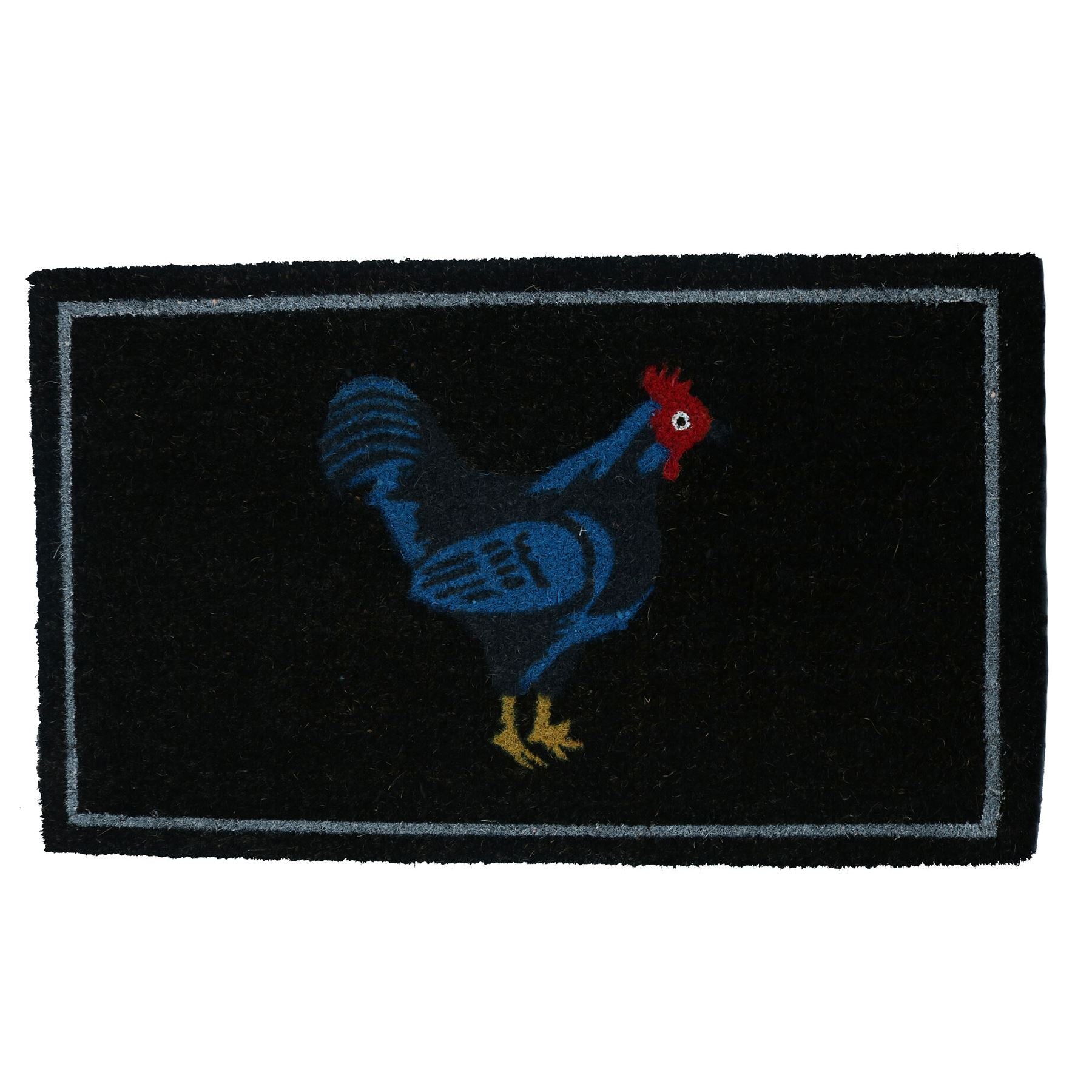 Fußmatte mit Hahn-Motiv, Fußmatten, Willkommen zu Hause, Huhn, 45 x 75 cm